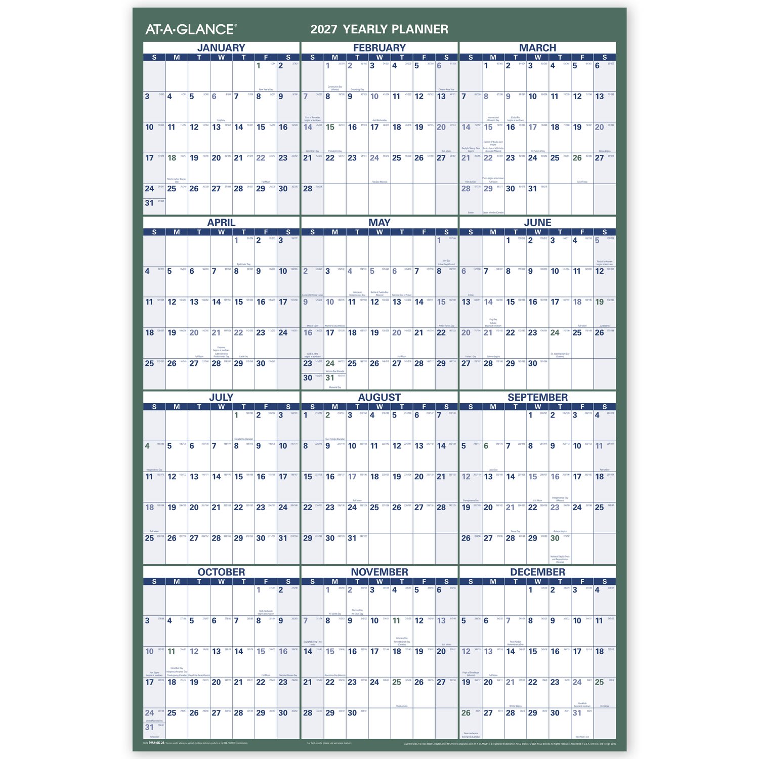 AT-A-GLANCE Vertical Reversible Erasable Academic and Regular Year 2026-2027 Wall Calendar, Large, 36in x 24in - Image 4