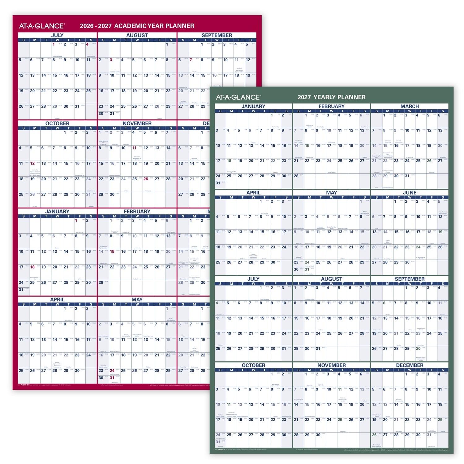 AT-A-GLANCE Vertical Reversible Erasable Academic and Regular Year 2026-2027 Wall Calendar, Large, 36in x 24in - Image 5