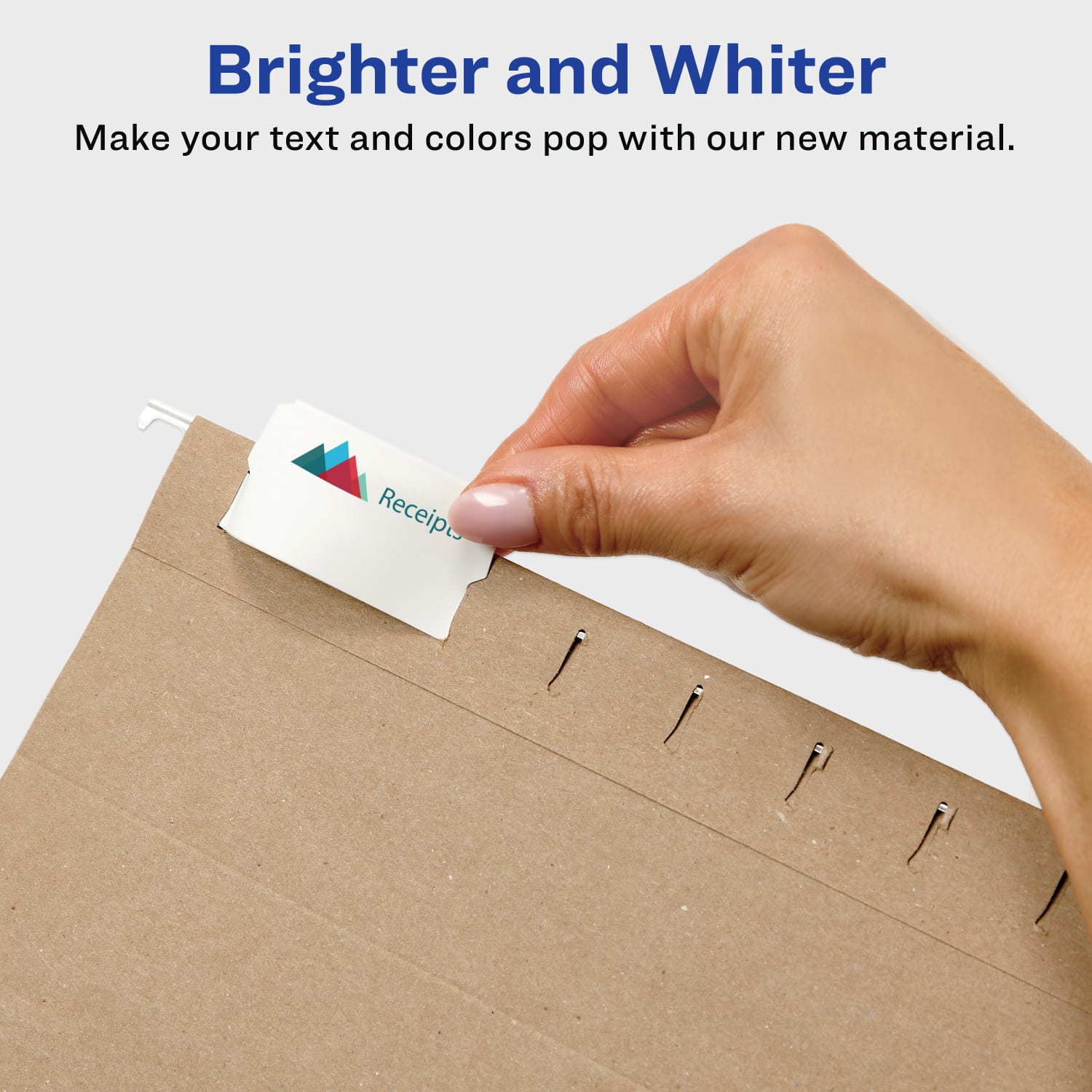 Avery Printable Hanging File Folder Tabs, 1/5 Cut, White, Pack of 90 (5567) - Image 3