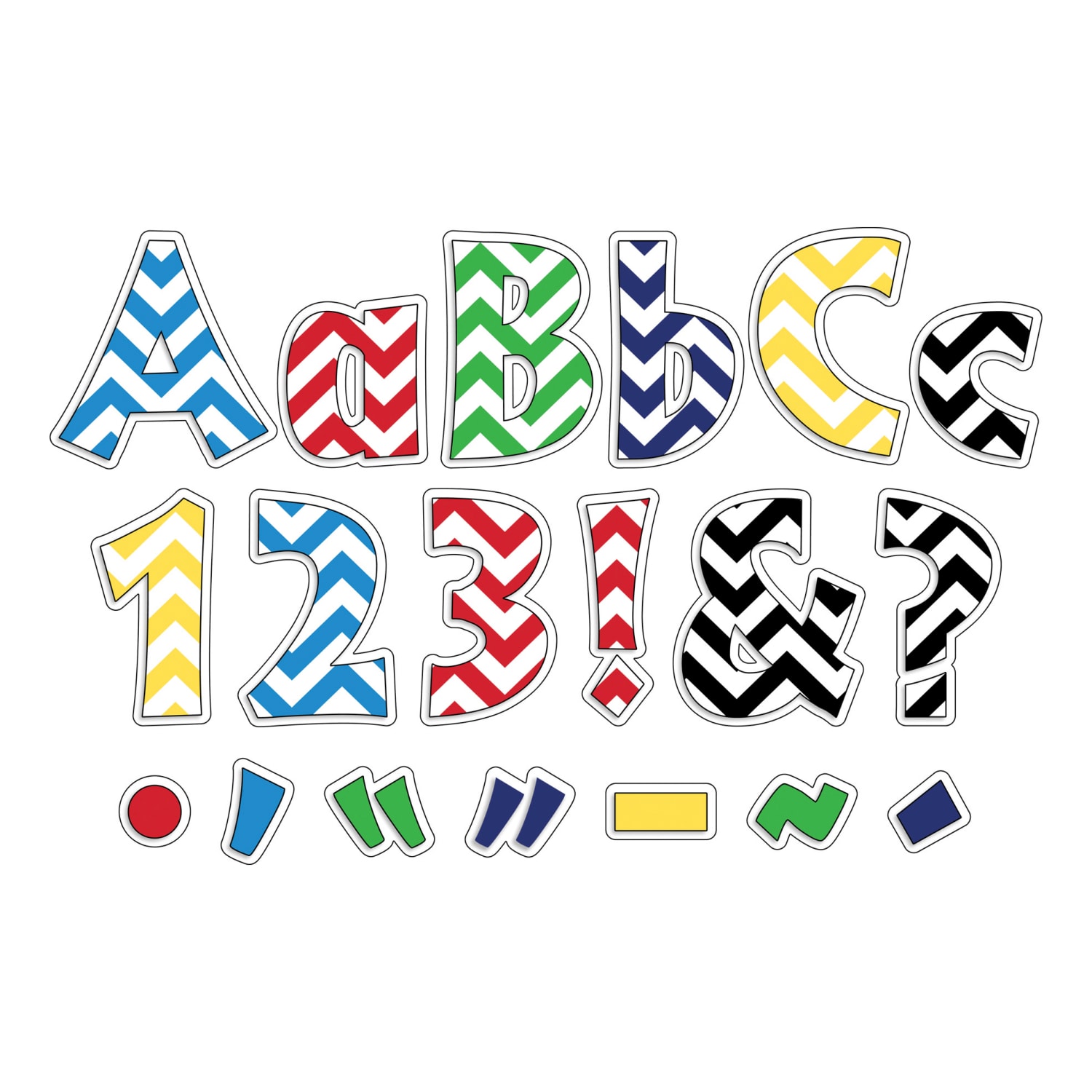 Barker Creek Letter Pop-Outs, 4in, Chevron Nautical, Pack Of 510 - Image 4