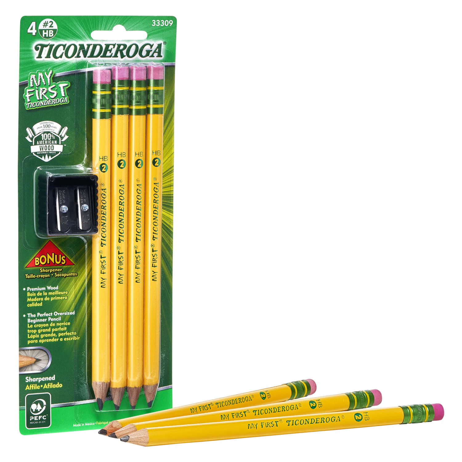 Ticonderoga My First Pencils, Sharpened, No. 2/Soft, Yellow, 4 Pencils Per Pack, Set Of 6 Packs - Image 4