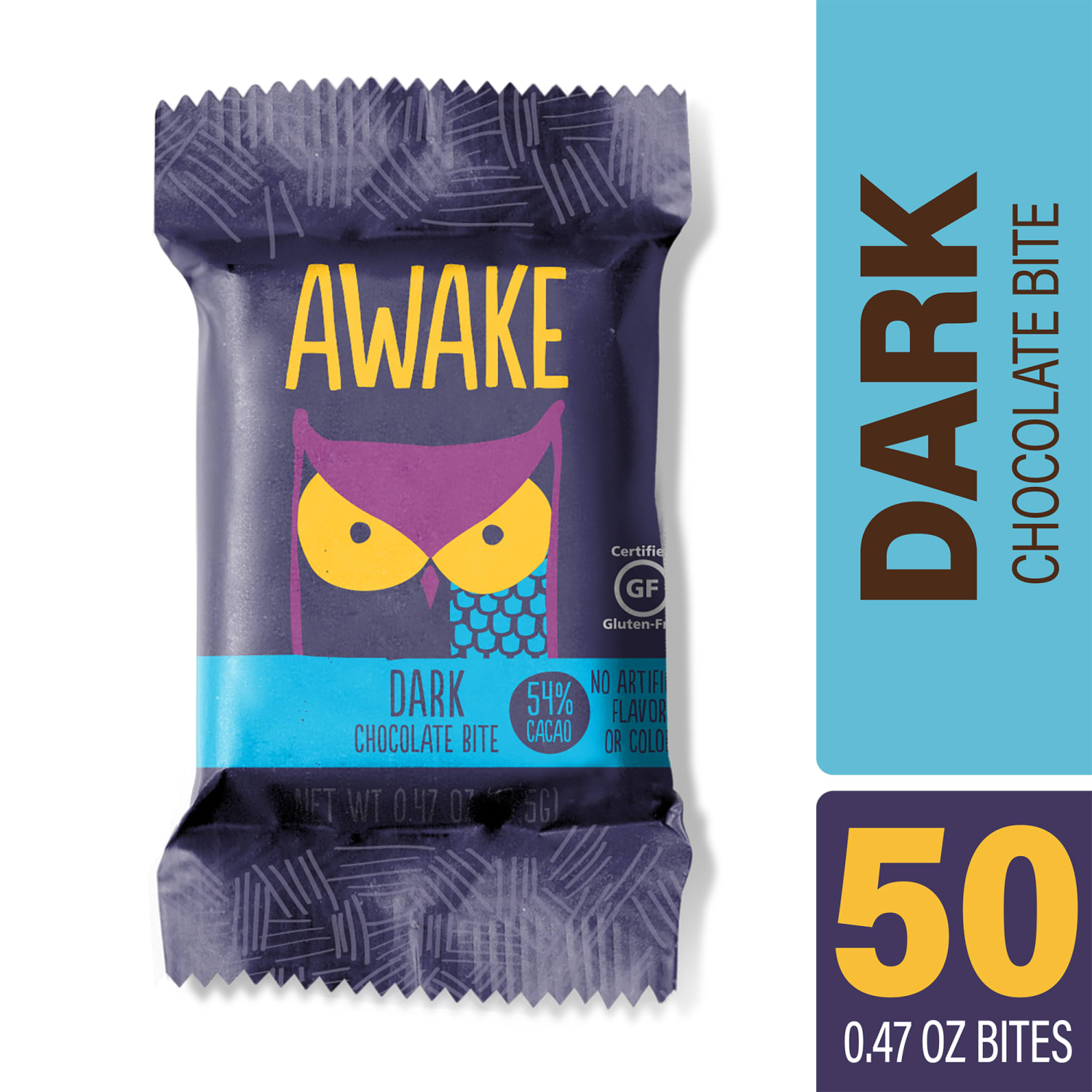 AWAKE Caffeinated Dark Chocolate Bites, 0.53 Oz, Pack Of 50 Bites - Image 3