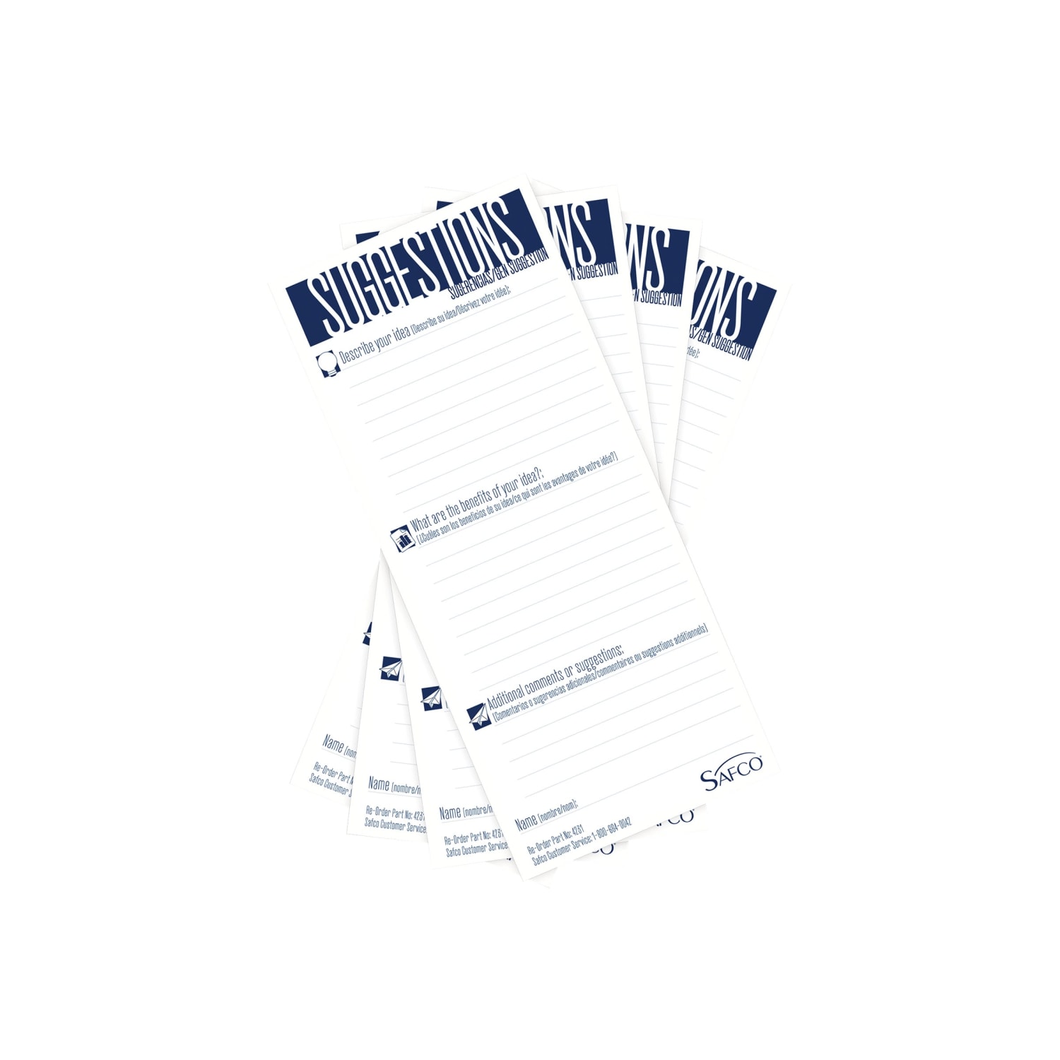 Safco Suggestion Box Card Refills, 8in x 3 1/2in, White, Pack Of 25 - Image 3