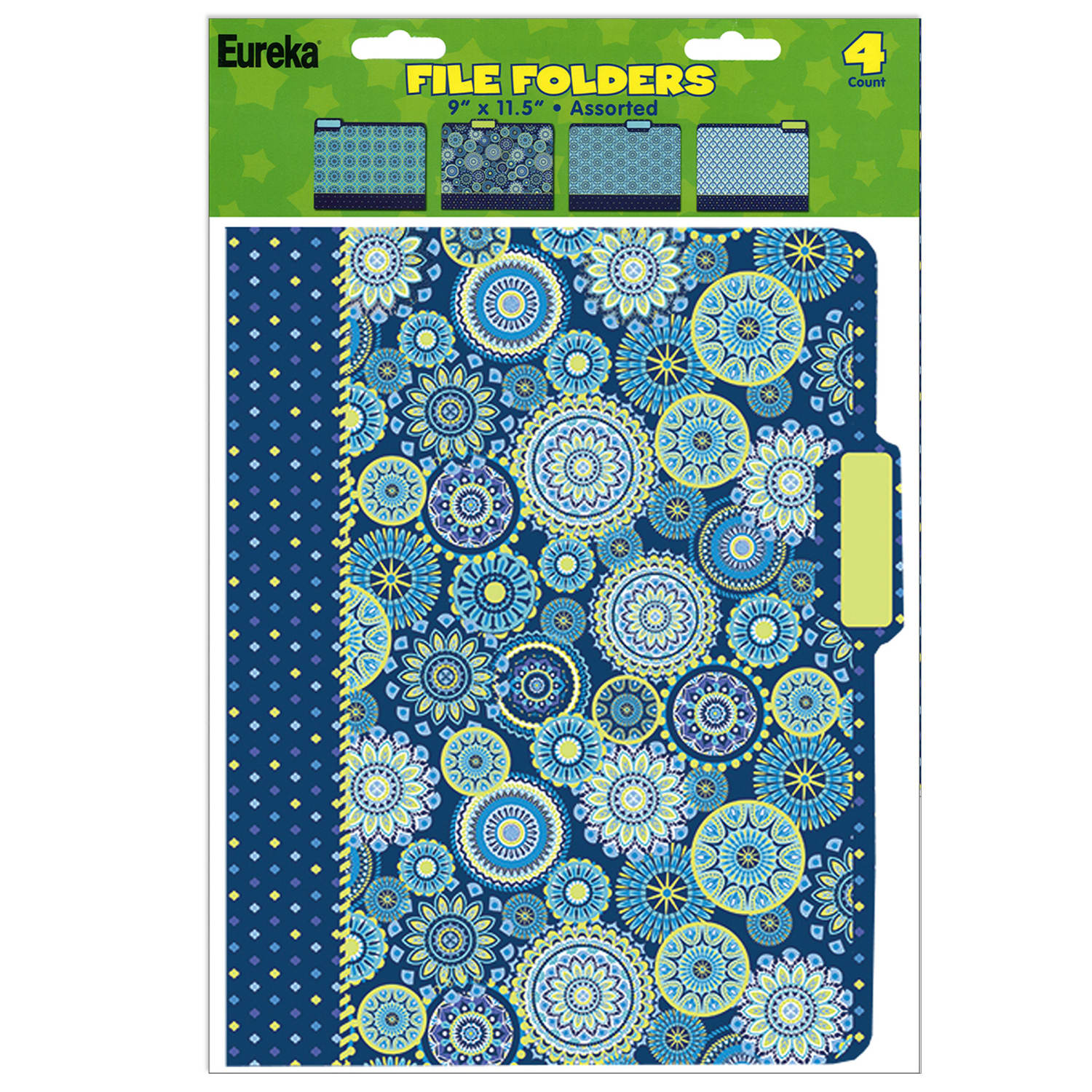 Eureka File Folders, Letter Size, Blue Harmony, 4 Per Pack, Set Of 6 Packs - Image 4