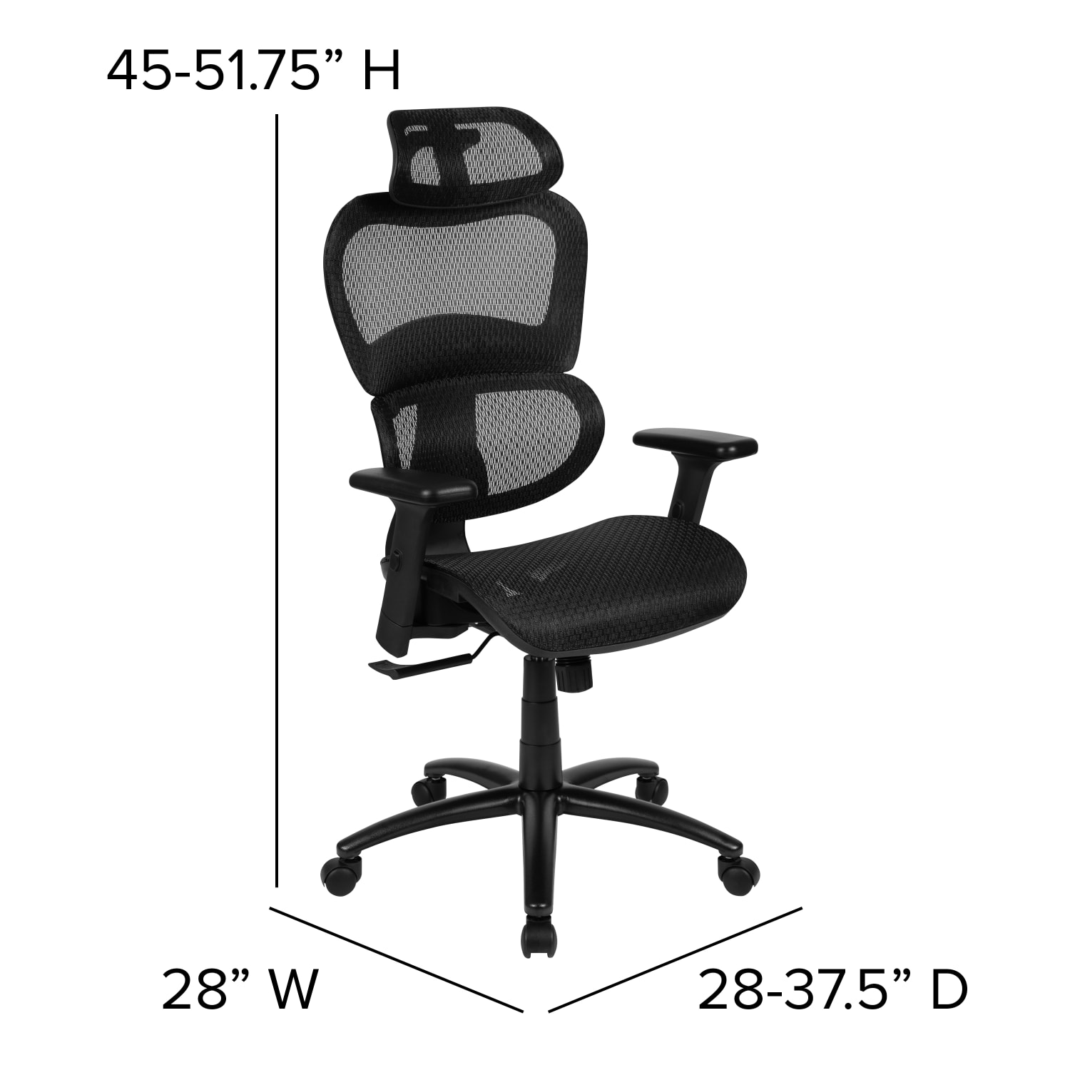 Flash Furniture LO Ergonomic Mesh High-Back Office Chair, Black - Image 7