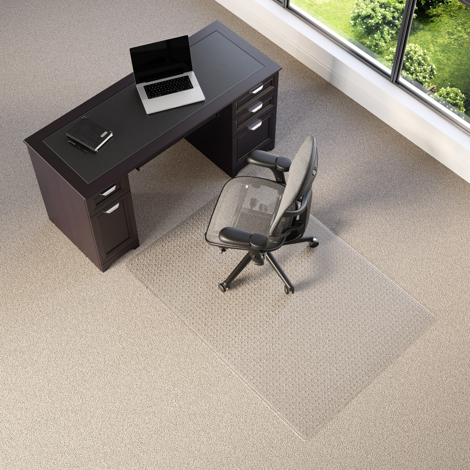 Realspace Medium Pile Chair Mat, Ramped Edge, 46in x 60in, Clear - Image 3