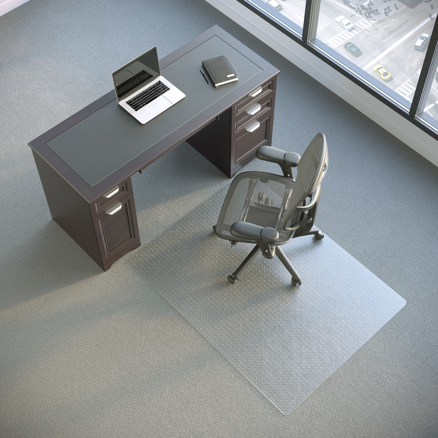 Realspace Economy Commercial Pile Chair Mat, 46in x 60in, Clear - Image 3