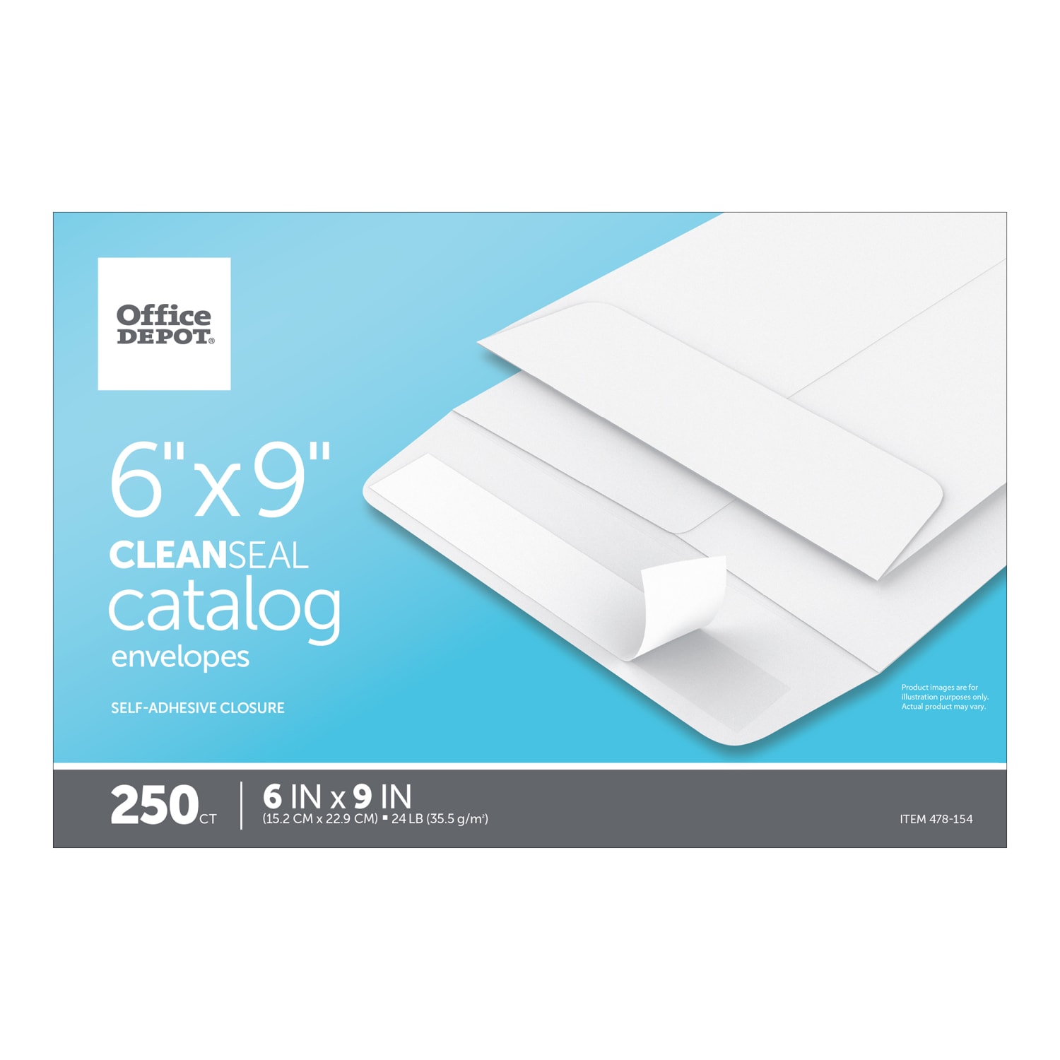 Office Depot Brand 6in x 9in Catalog Envelopes, Clean Seal, White, Box Of 250 - Image 5