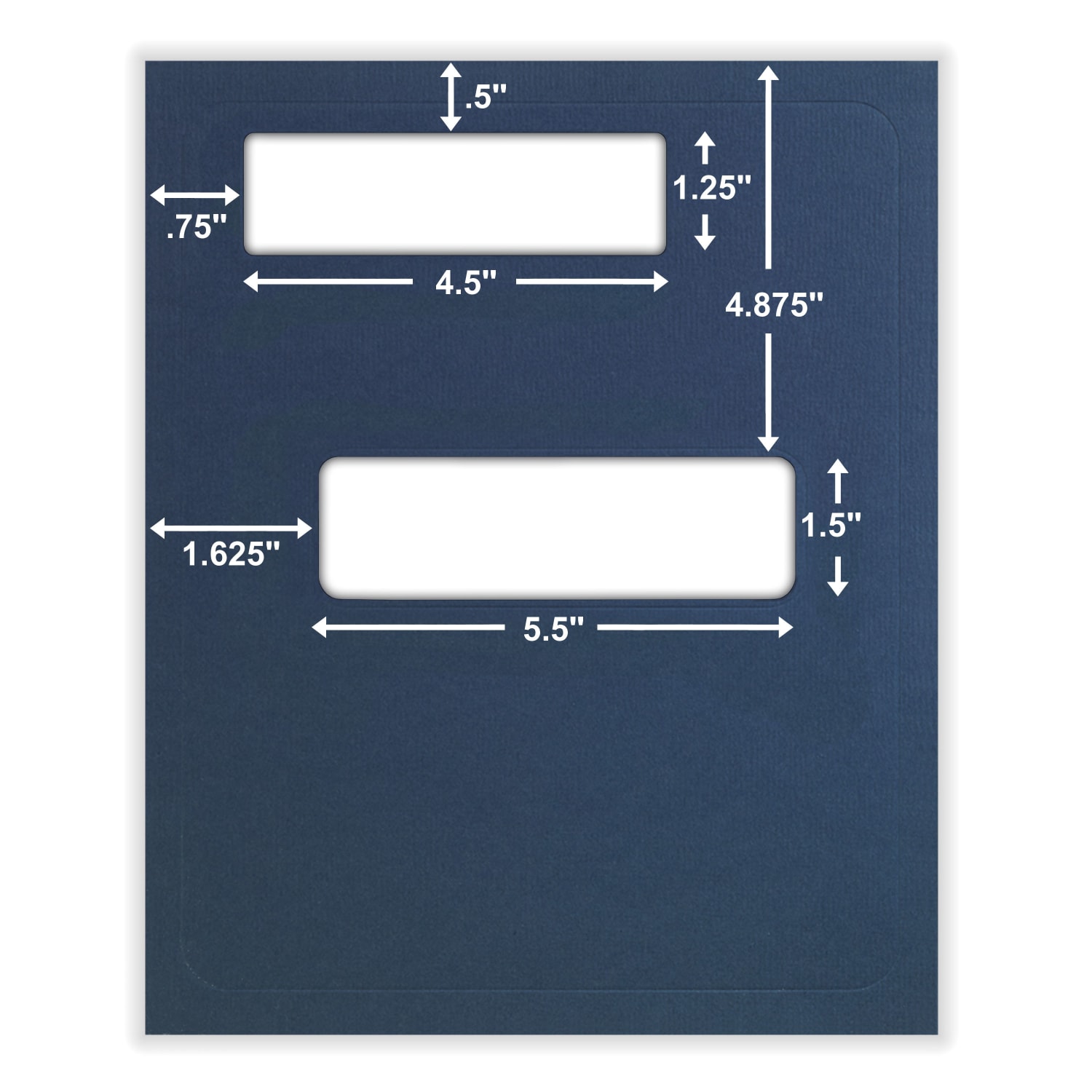 ComplyRight Tax Presentation Folder, Double Offset Windows, 1/2in Spine, Single Pocket, Navy Blue, 8-3/4in x 11-1/4in, Pack of 50 - Image 4