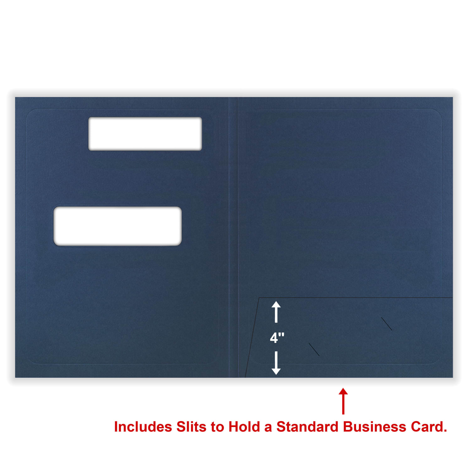 ComplyRight Tax Presentation Folder, Double Offset Windows, 1/2in Spine, Single Pocket, Navy Blue, 8-3/4in x 11-1/4in, Pack of 50 - Image 5