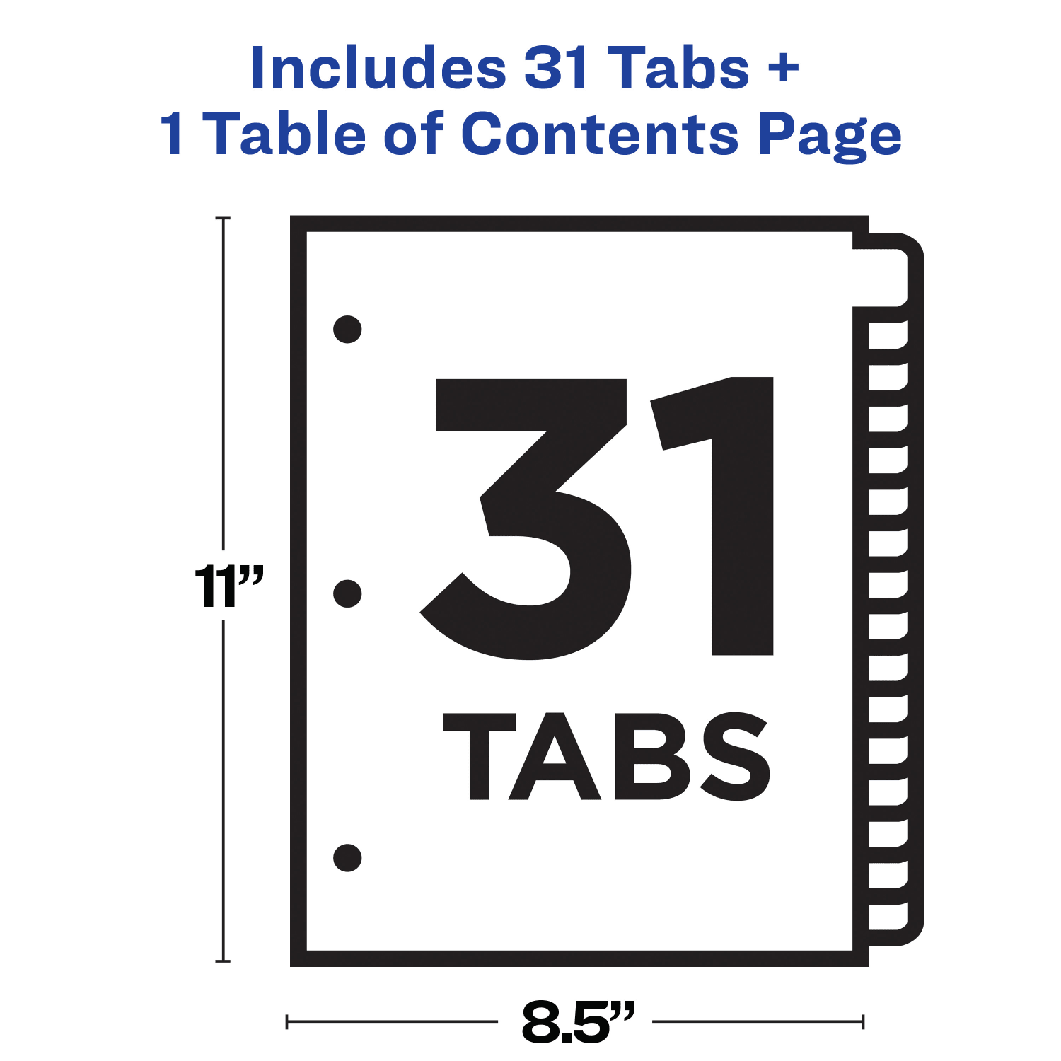 Avery Ready Index 1-31 Tab With Customizable Table Of Contents Dividers, Letter Size, 31 Tab, White, 1 Set - Image 5