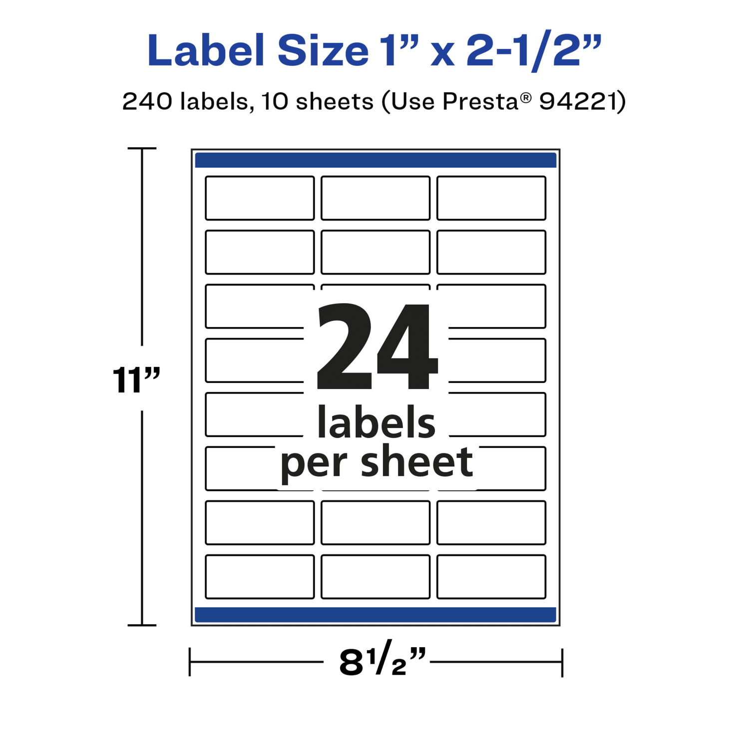Avery Glossy Permanent Labels With Sure Feed, 94221-WGP10, Rectangle, 1in x 2-1/2in, White, Pack Of 240 - Image 5