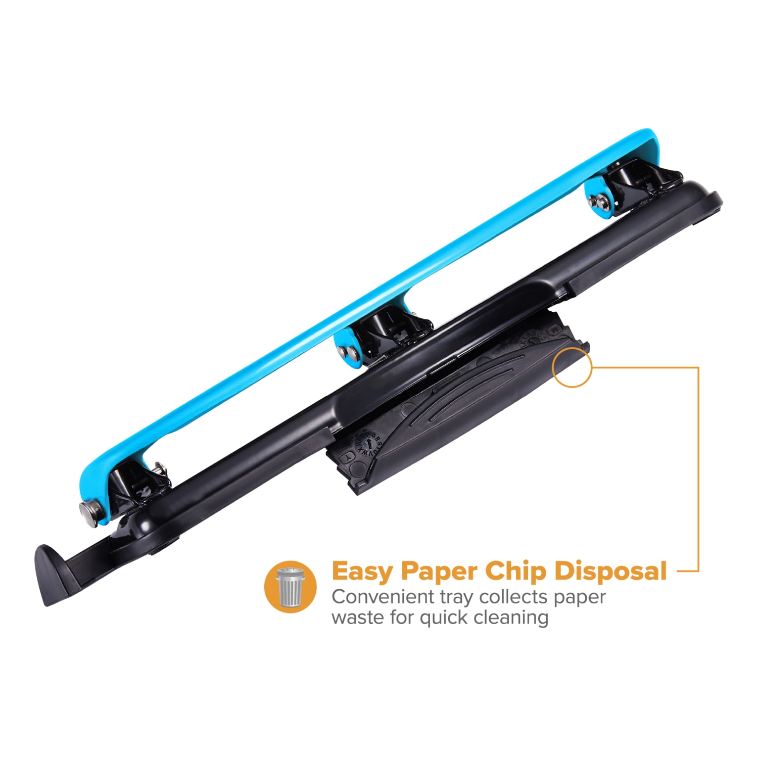 Bostitch EZ Squeeze Three-Hole Punch, 12 Sheet Capacity, Blue - Image 4