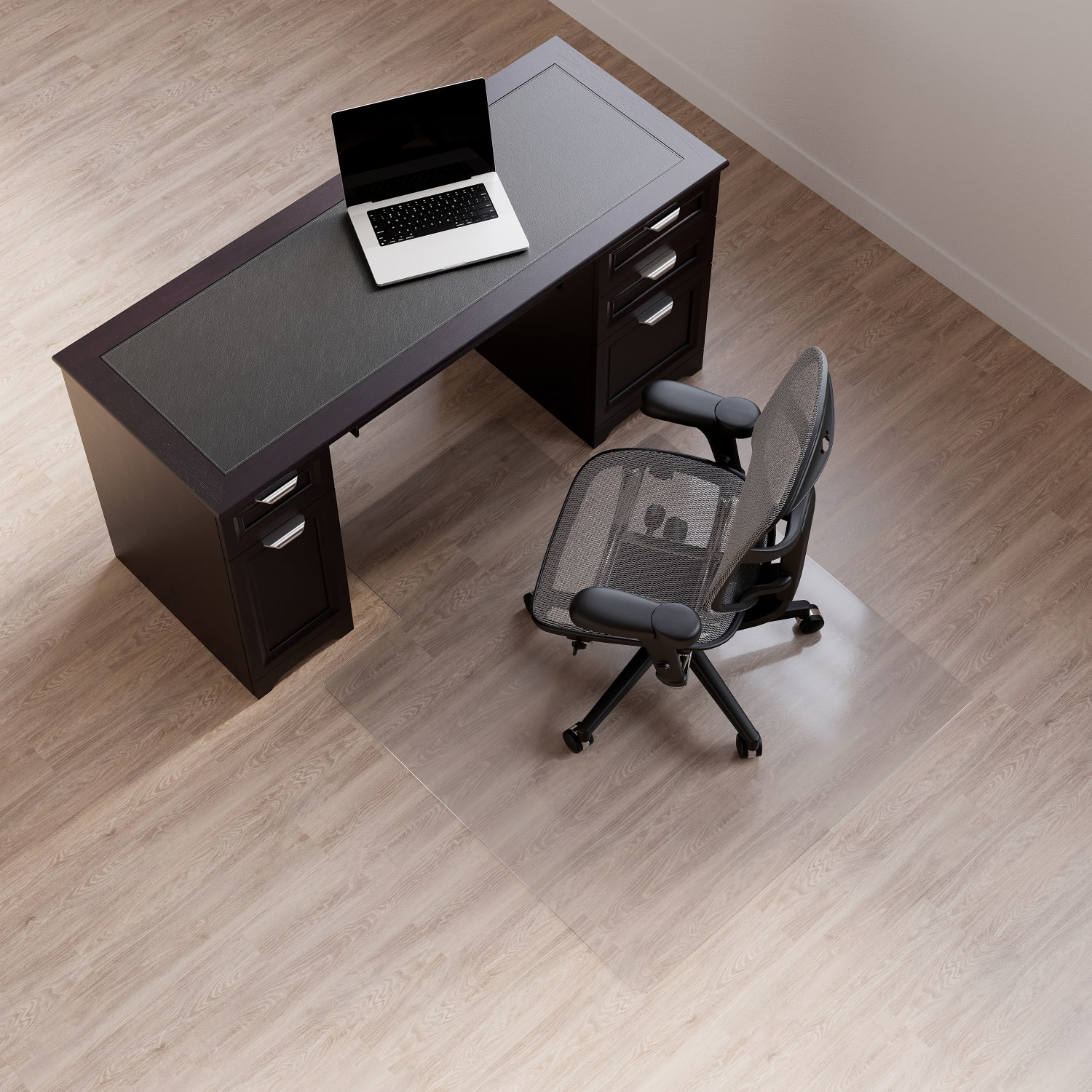 Realspace Hard Floor Chair Mat, Wide Lip, 45in x 53in, Clear - Image 3