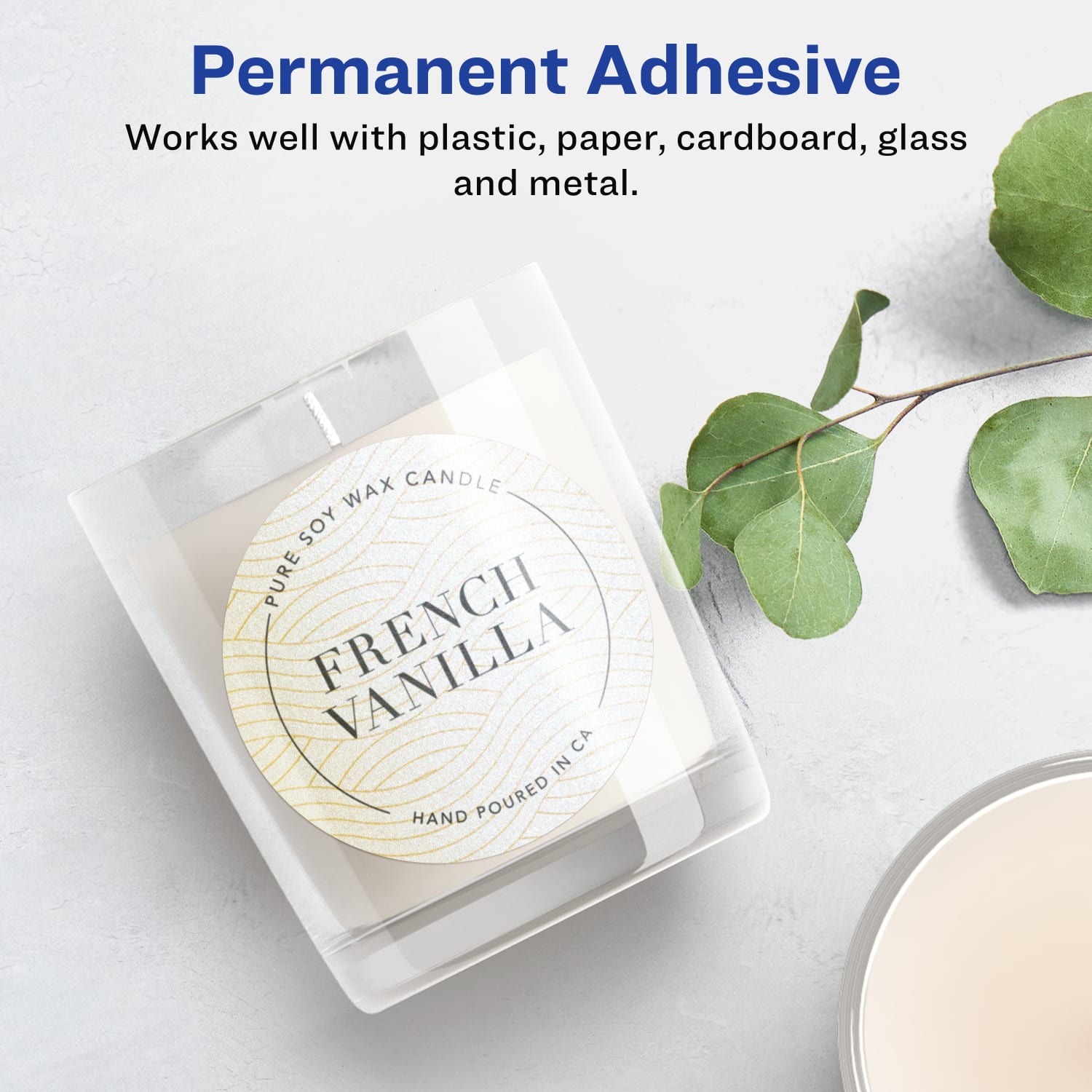Avery Pearlized Permanent Labels With Sure Feed, 94514-PIP100, Round, 3-1/2in Diameter, Ivory, Pack Of 400 Labels - Image 4