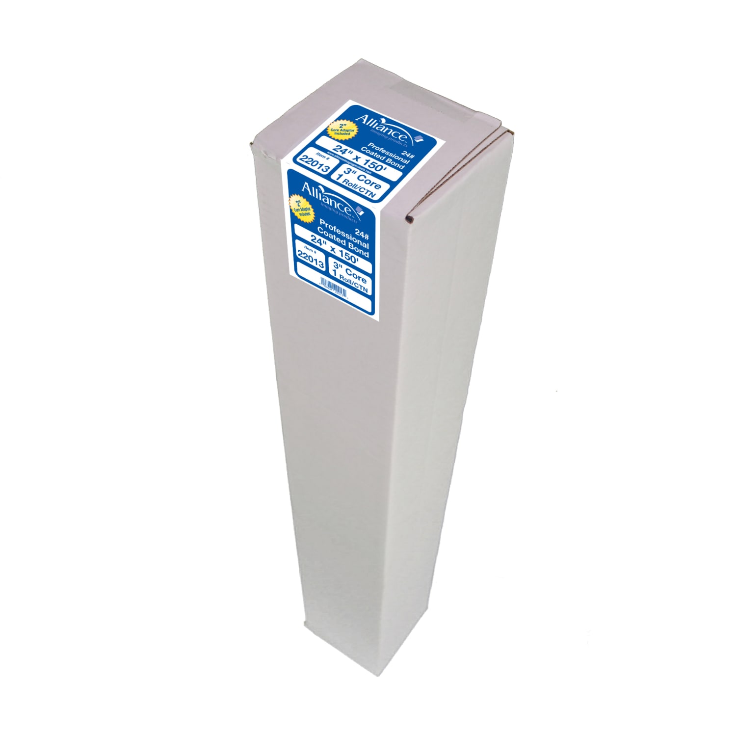 Alliance Professional High-Resolution Coated Bond Paper, 3in Core, 24in x 150ft, 24 Lb, White - Image 4