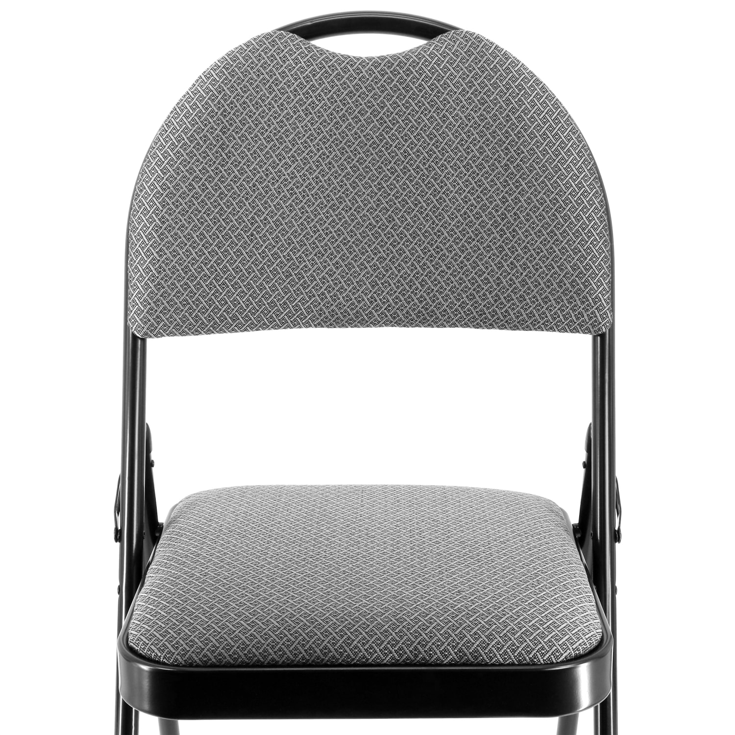 Elama Metal Folding Chairs With Padded Seats And Top Handles Gray Set Of 4 Chairs PopularChairscom