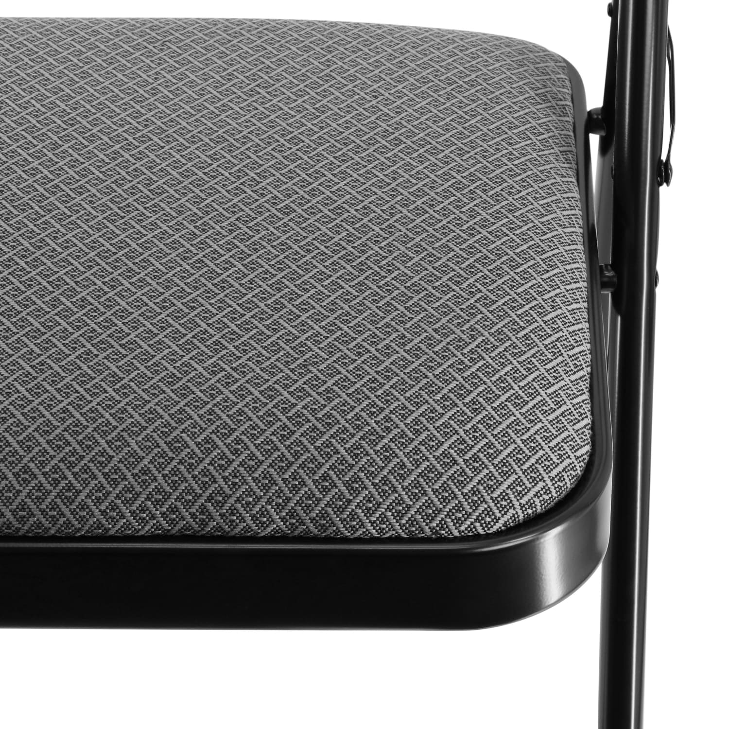 Elama Metal Folding Chairs With Padded Seats And Top Handles, Gray, Set Of 4 Chairs - Image 6