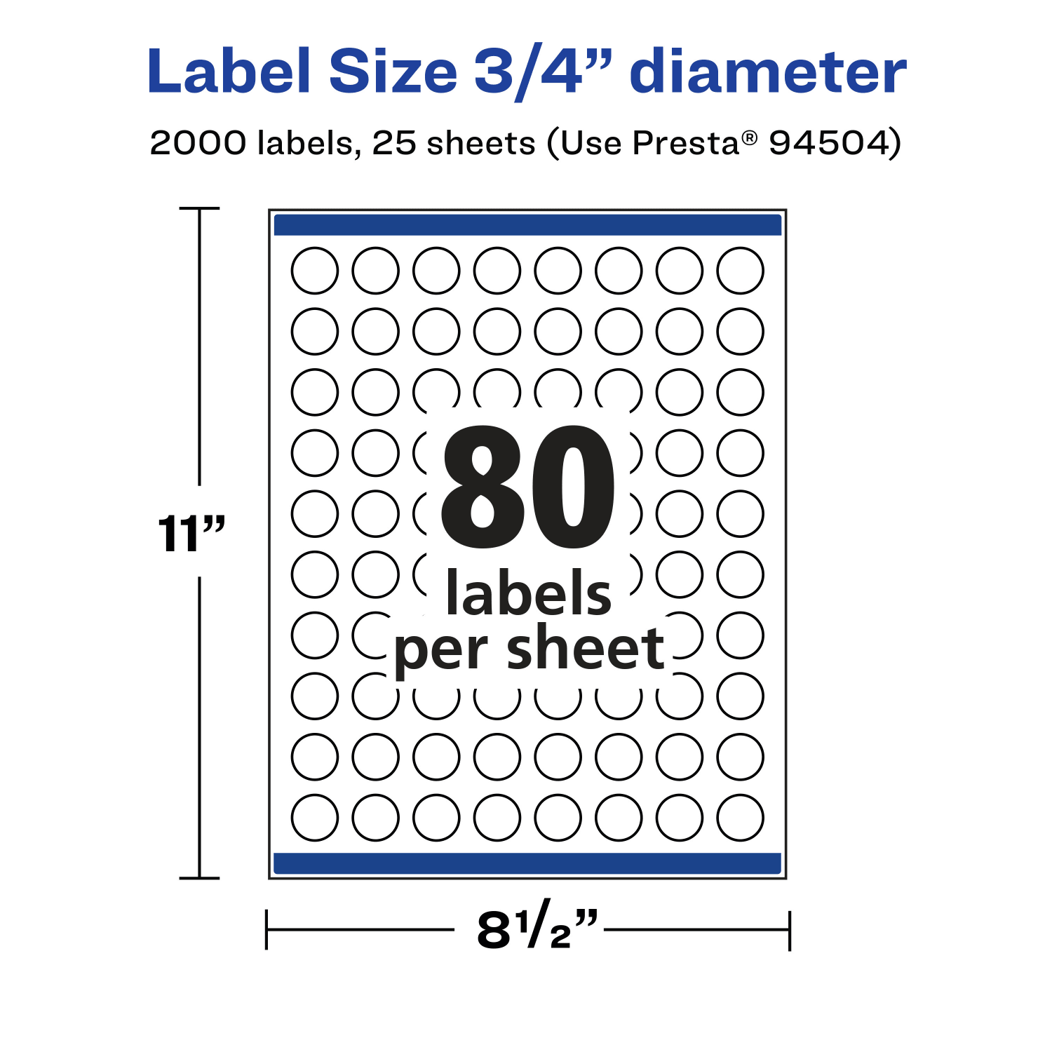 Avery Permanent Labels With Sure Feed, 94504-WMP25, Round, 3/4in Diameter, White, Pack Of 2,000 - Image 6