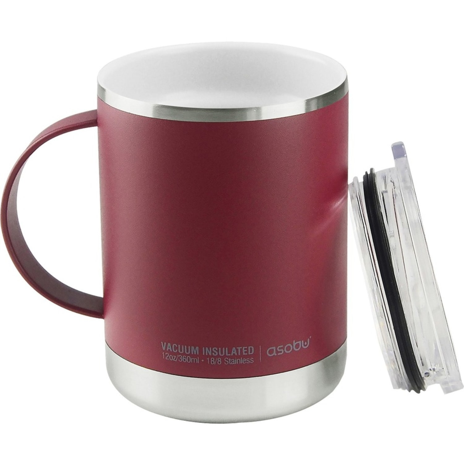 asobu Fabulous Mug - 13 fl oz - Splash Proof Closure - Red - Stainless Steel, Ceramic - Coffee, Tea, Beverage, Hot Drink - Image 5