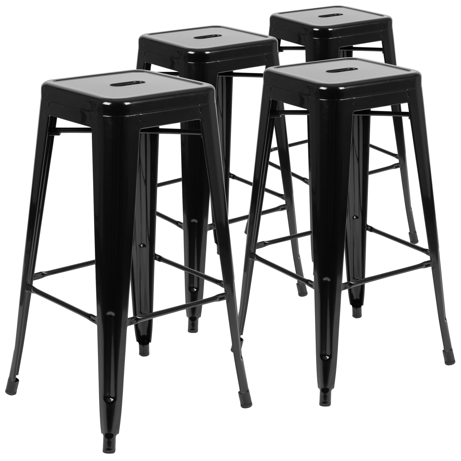 Flash Furniture 30in Metal Indoor Bar Stools Set Of 4 Bar Stools Black PopularChairscom Flash Furniture 30in Metal Indoor Bar Stools Set Of 4 Bar Stools Black PopularChairscom