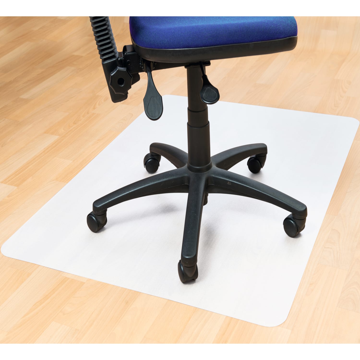 Floortex Cleartex Polypropylene Rectangular Anti-Slip Foldable Chair Mat For Hard Floors, 46in x 57in, White - Image 3