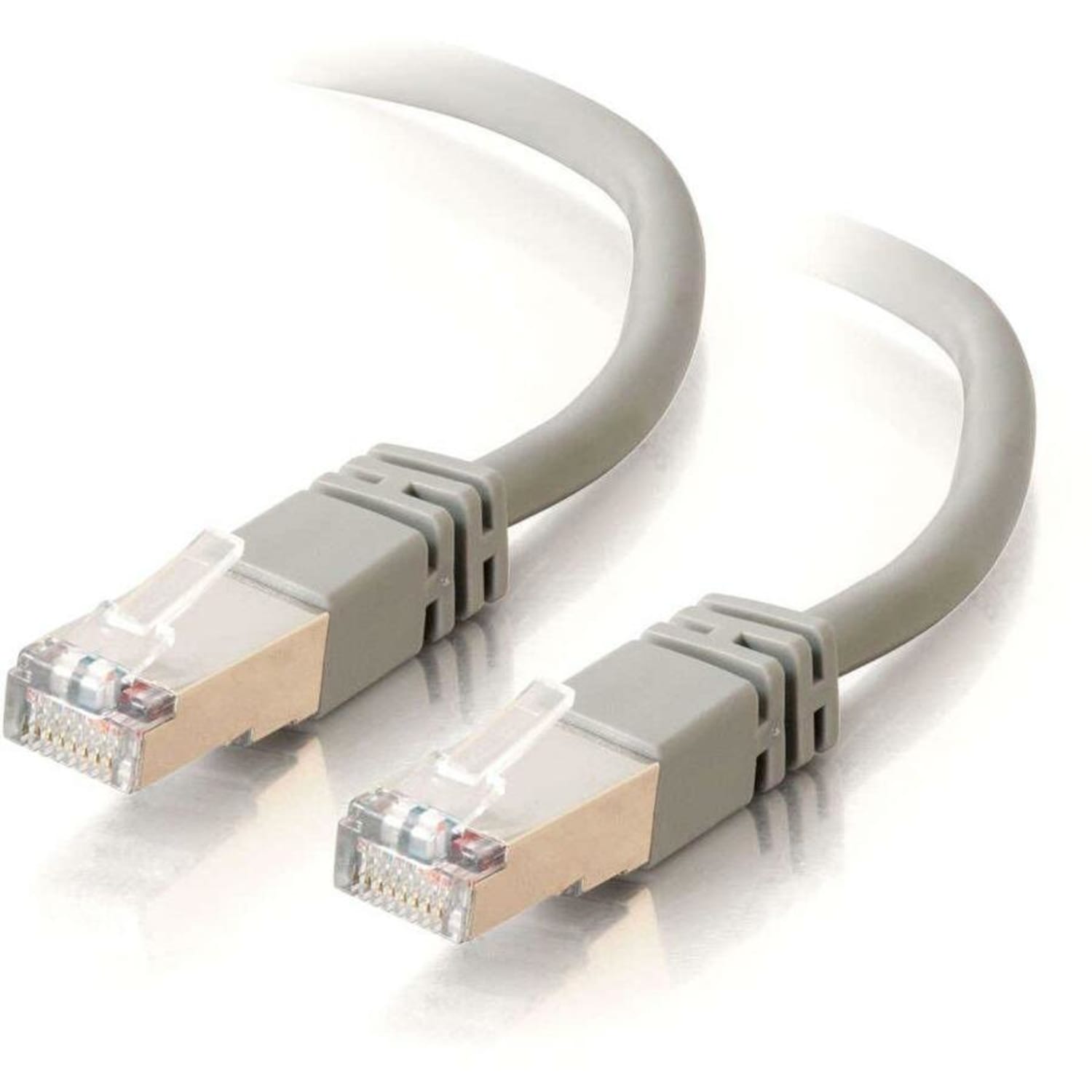 C2G-25ft Cat5e Molded Shielded (STP) Network Patch Cable - Gray - Category 5e for Network Device - RJ-45 Male - RJ-45 Male - Shielded - 25ft - Gray