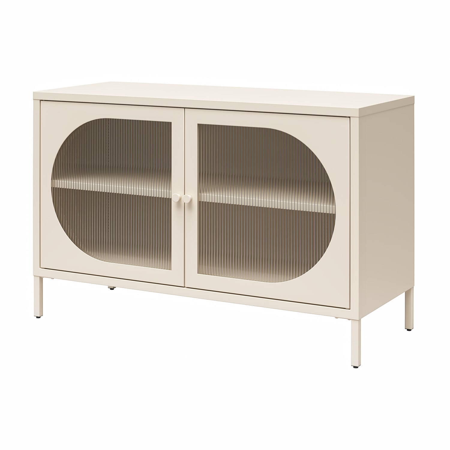Ameriwood Home Mr. Kate Luna 40inW 2-Door Accent Cabinet With Fluted Glass, Parchment - Image 4