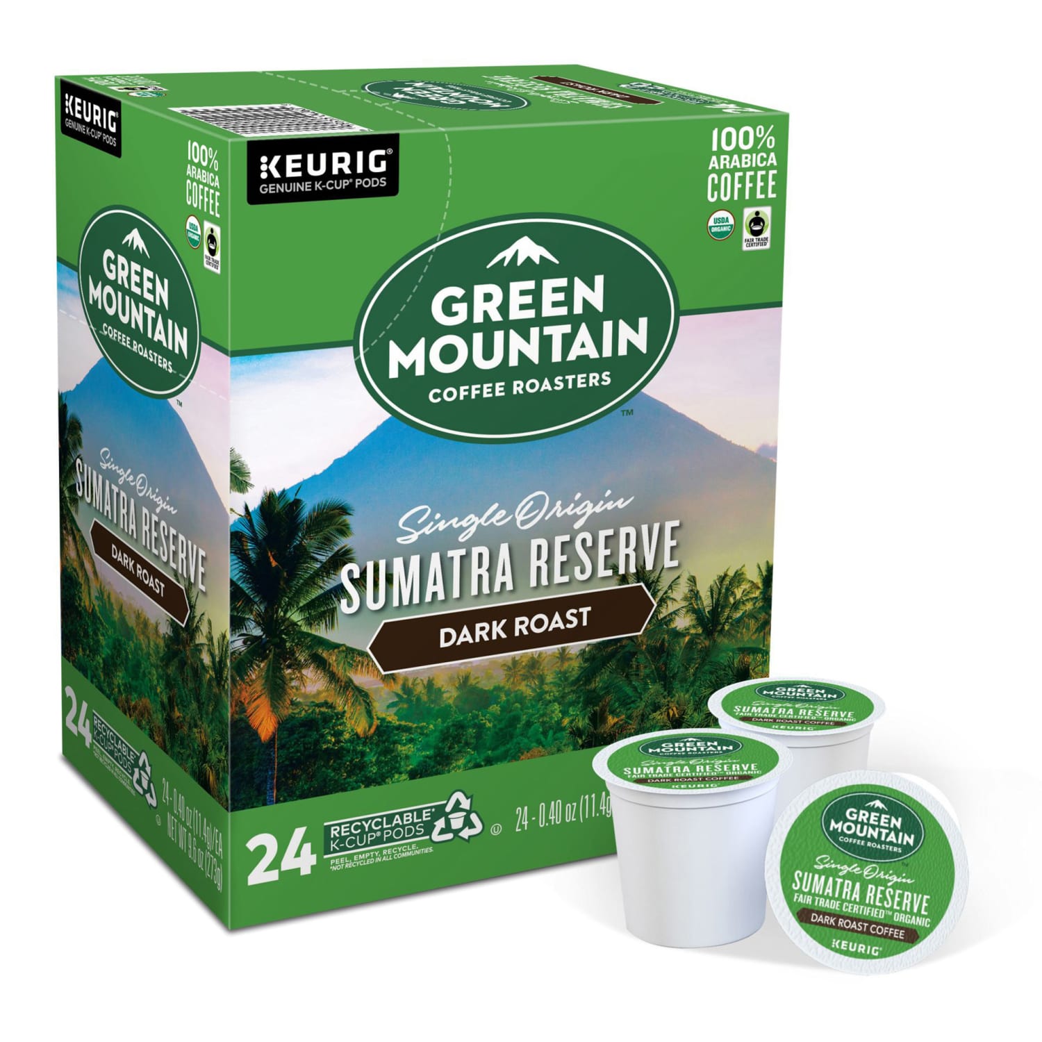 Green Mountain Coffee Single-Serve Coffee K-Cup Pods, Extra-Bold Roast, Fair Trade Organic Sumatra Reserve, Carton Of 24 - Image 3
