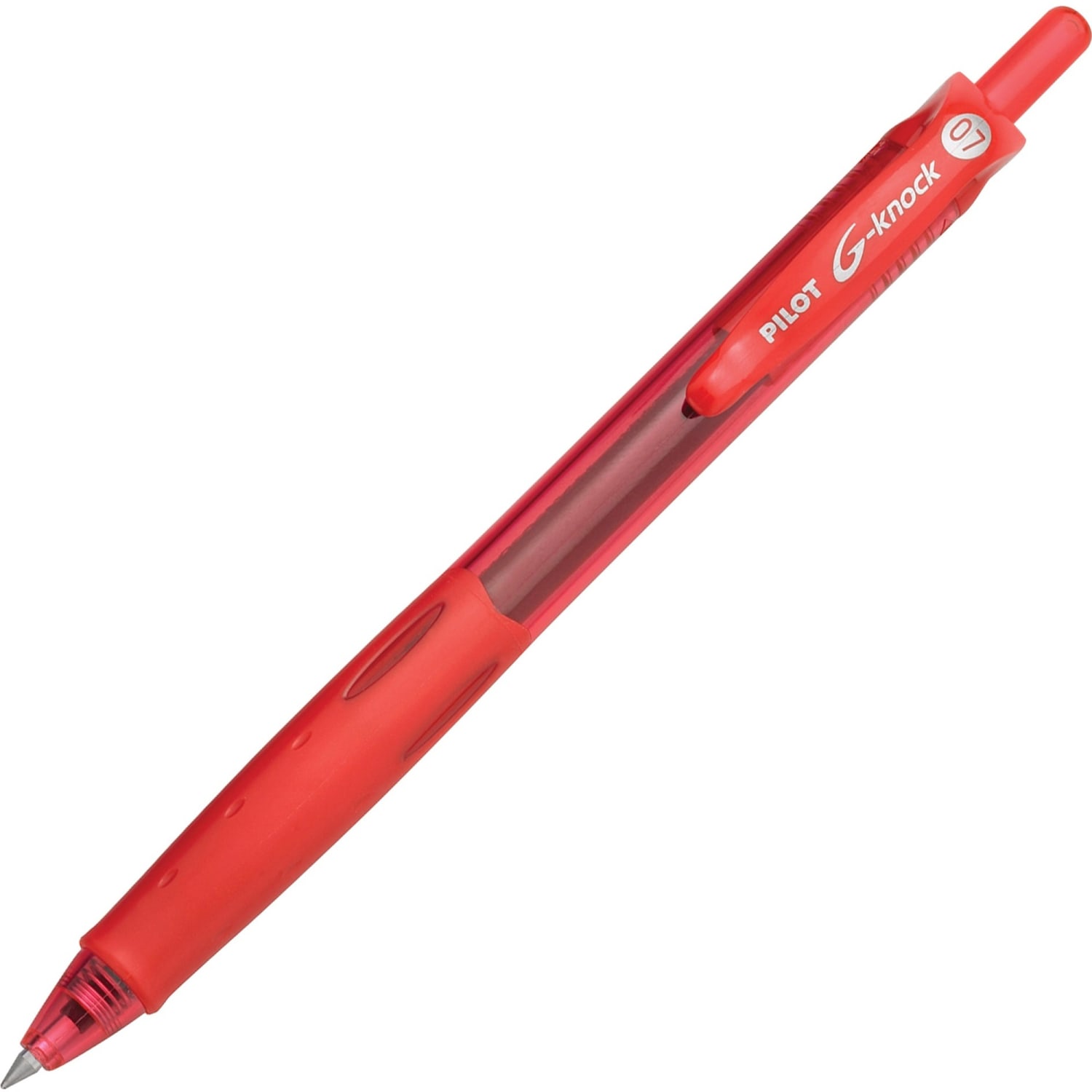 Pilot G-Knock BeGreen Gel Rollerball Pen, Fine Point, 0.7 mm, Red Barrel, Red Ink, Pack Of 12 - Image 3