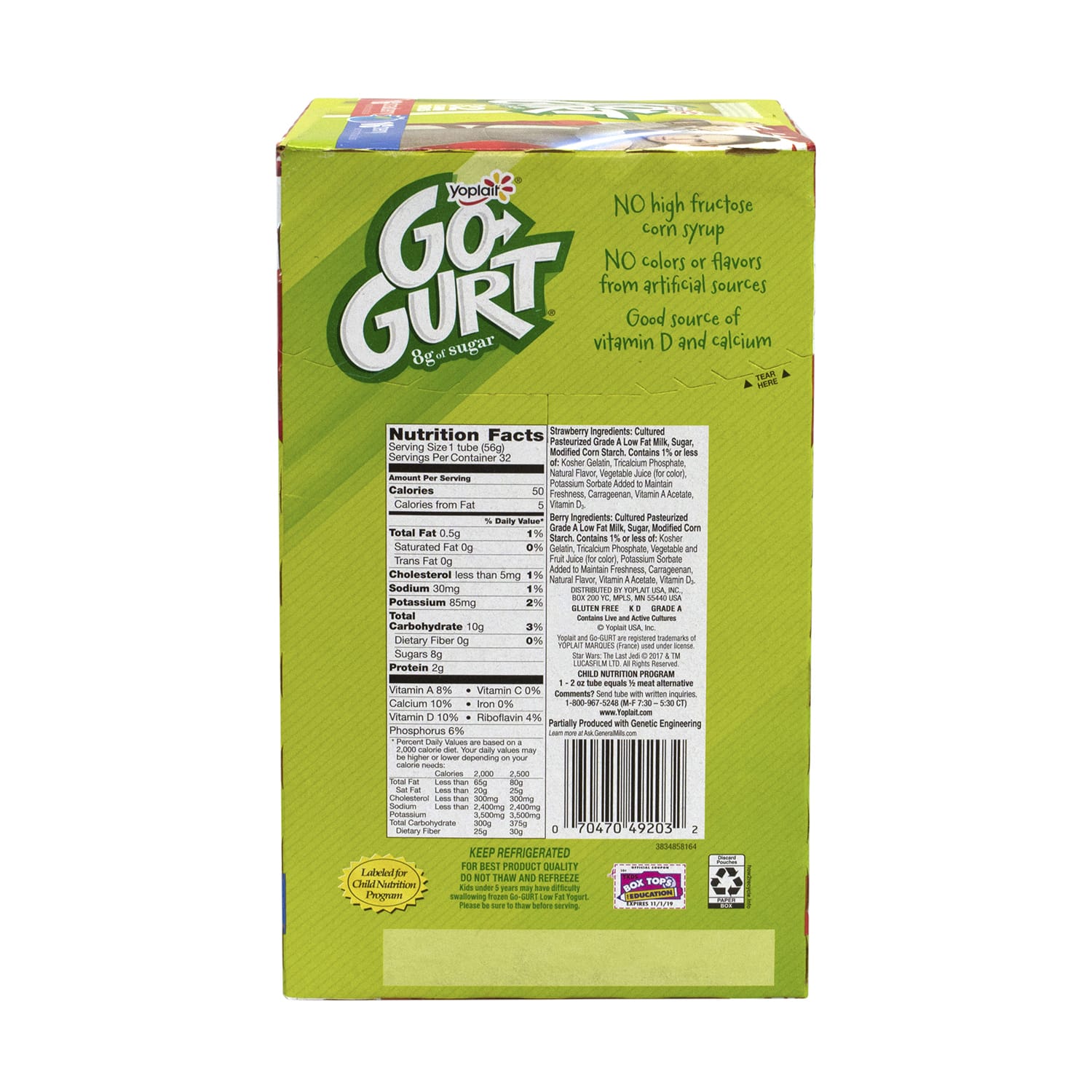 Yoplait Go-Gurt Low-Fat Yogurt, 2 Oz, Strawberry/Berry, Pack Of 32 - Image 5