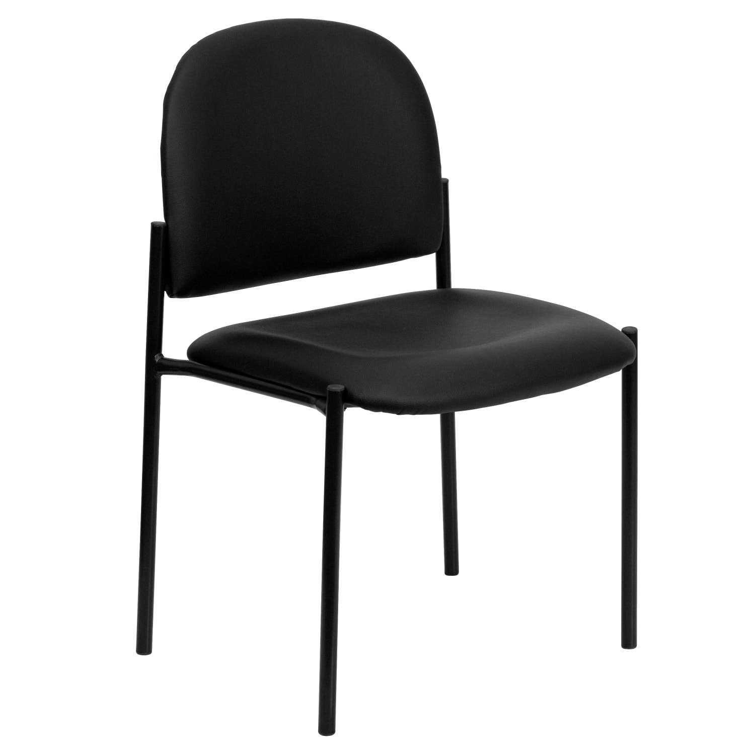 Flash Furniture Vinyl Comfortable Stackable Steel Side Chair, Black - Image 3