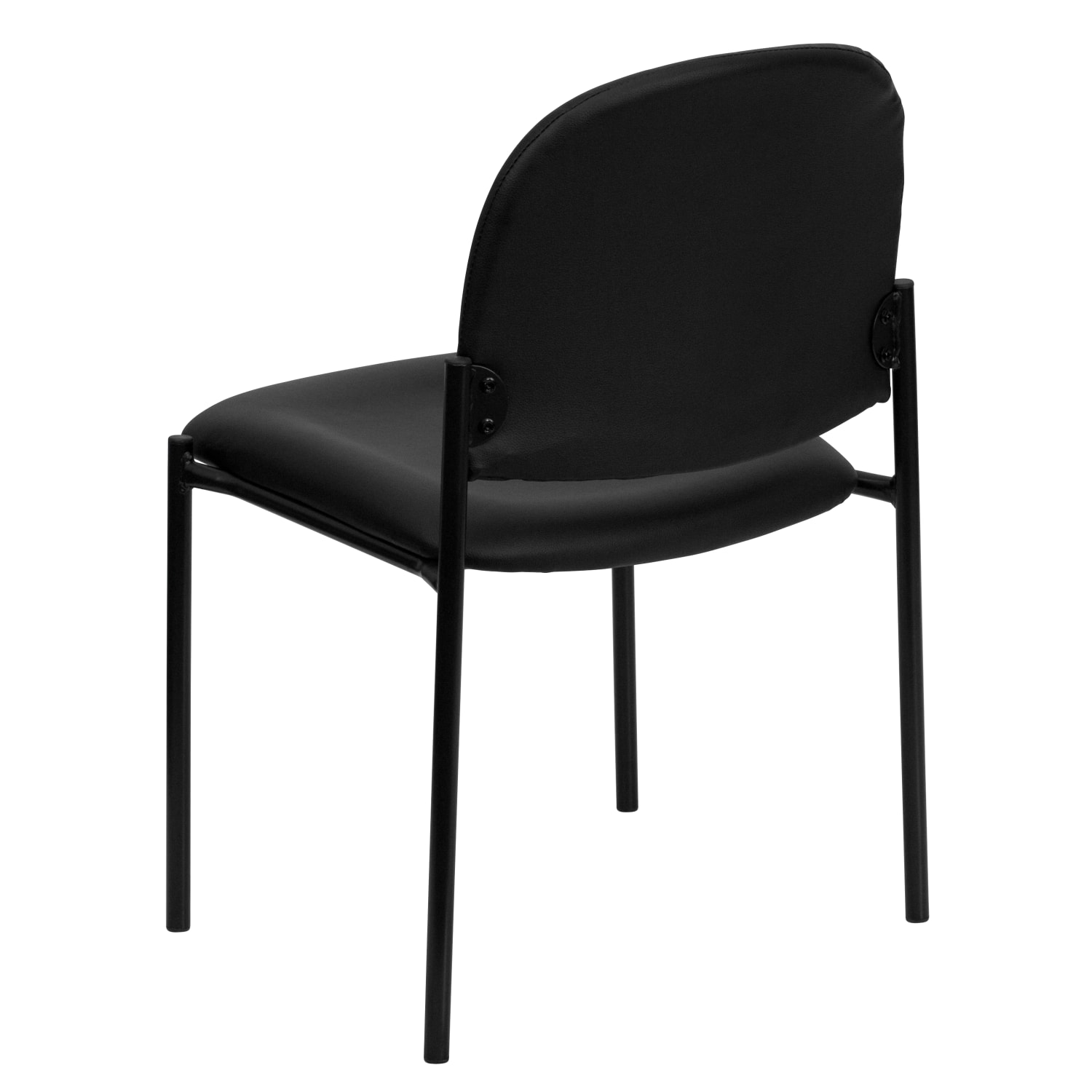 Flash Furniture Vinyl Comfortable Stackable Steel Side Chair Black PopularChairscom