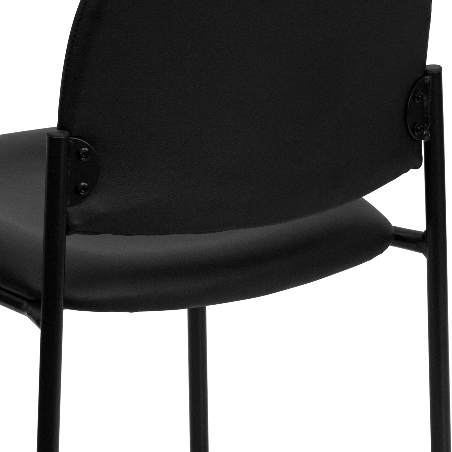 Flash Furniture Vinyl Comfortable Stackable Steel Side Chair Black PopularChairscom