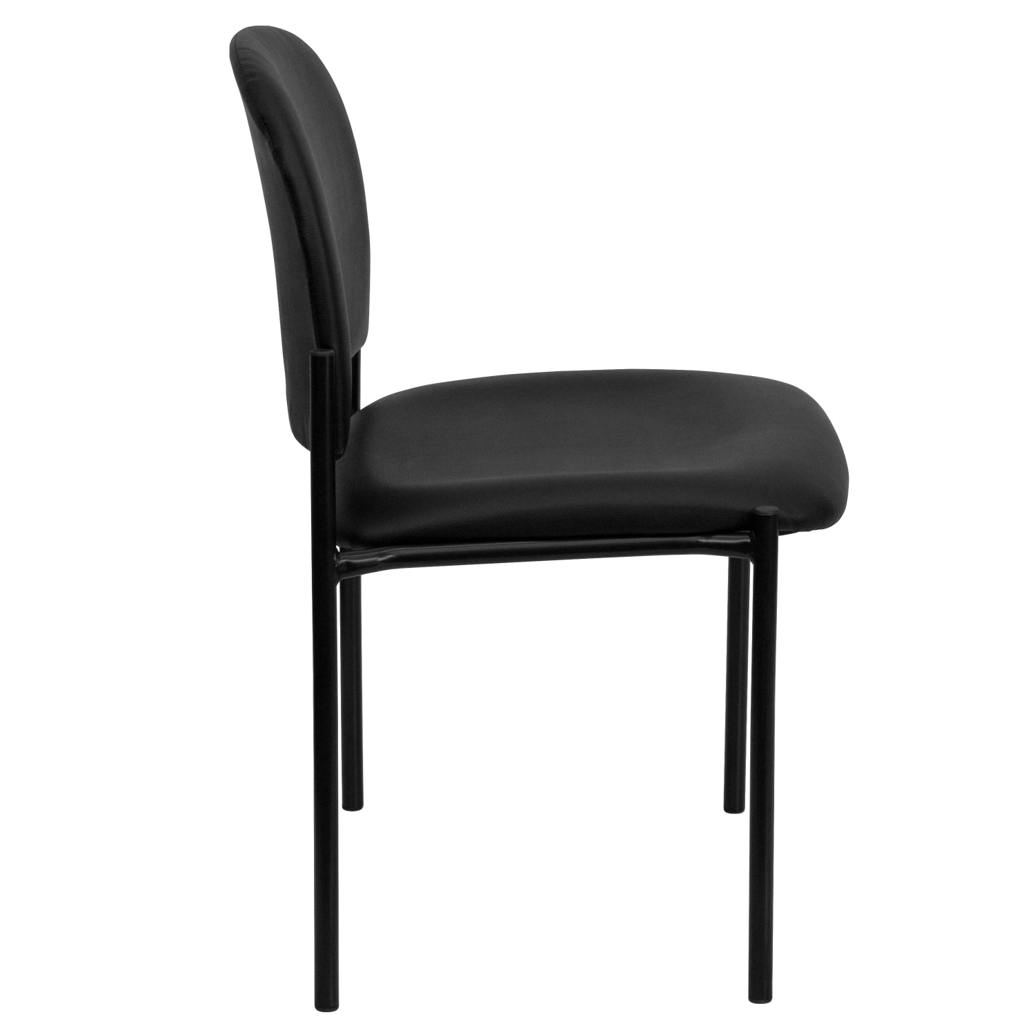 Flash Furniture Vinyl Comfortable Stackable Steel Side Chair Black PopularChairscom