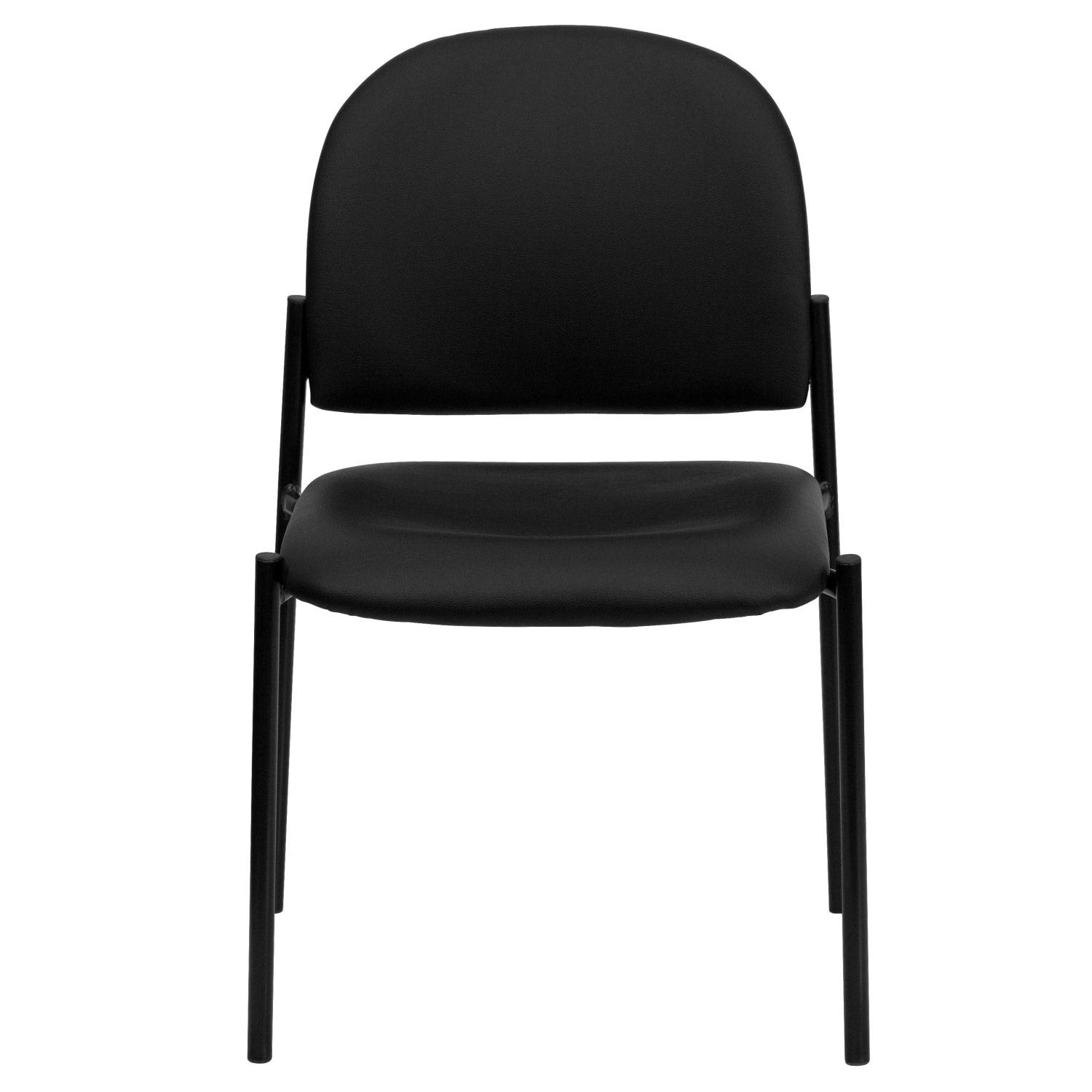 Flash Furniture Vinyl Comfortable Stackable Steel Side Chair Black PopularChairscom