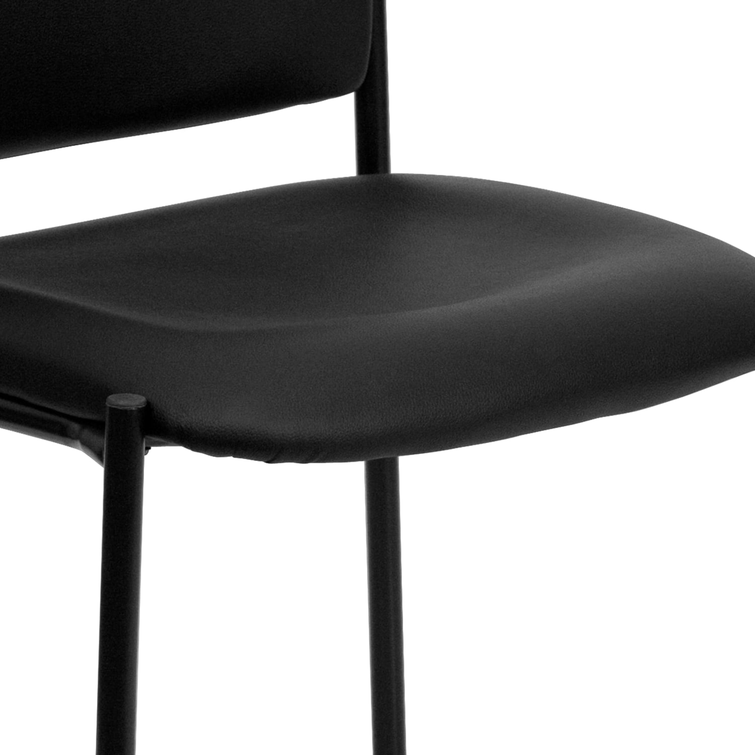 Flash Furniture Vinyl Comfortable Stackable Steel Side Chair Black PopularChairscom
