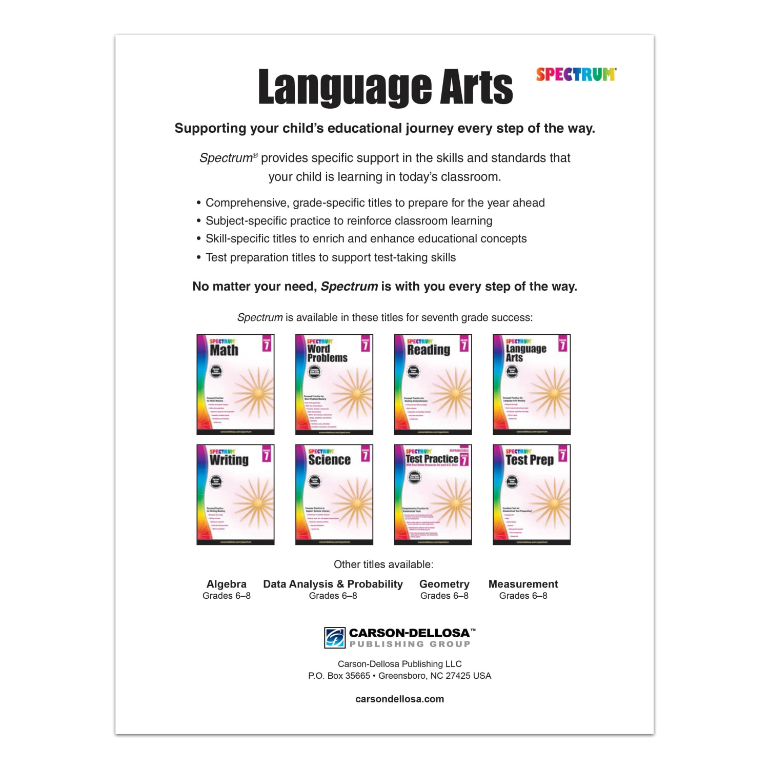 Carson-Dellosa Spectrum Language Arts Workbook, Grade 7 - Image 4