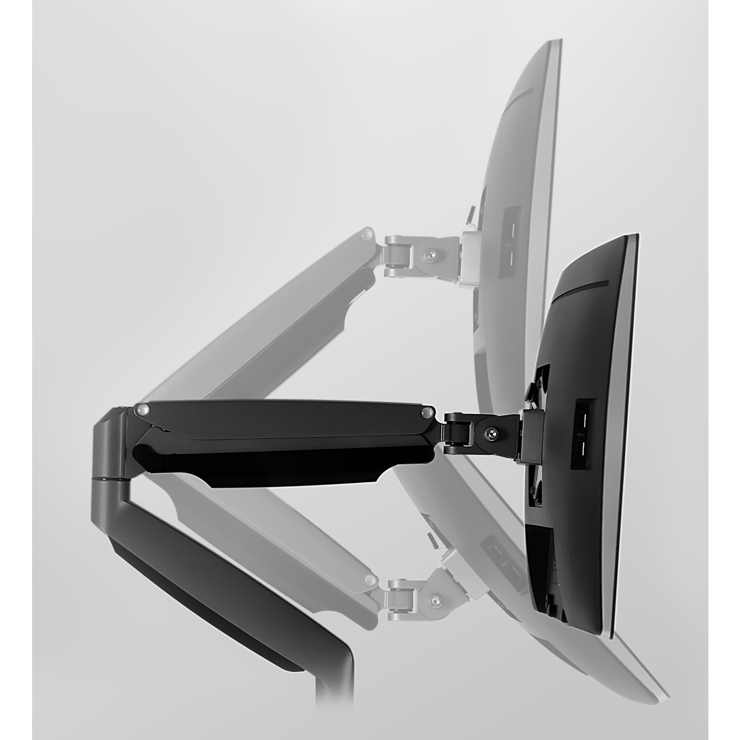 Mount-It! MI-1772B Dual-Monitor Arm Mount, 18inH x 22inW x 5inD, Black - Image 5