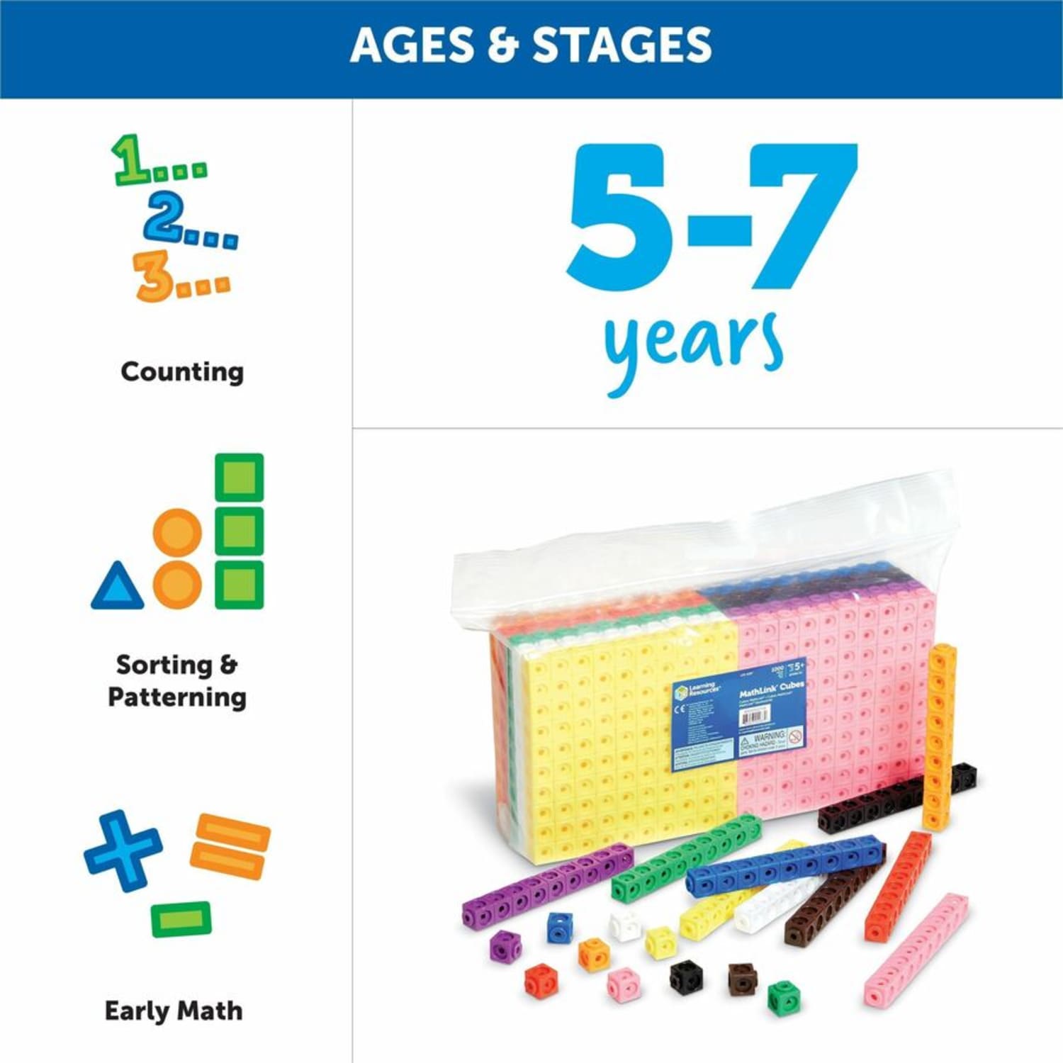 Learning Resources Mathlink Cubes, Set Of 1,000 Cubes - Image 6