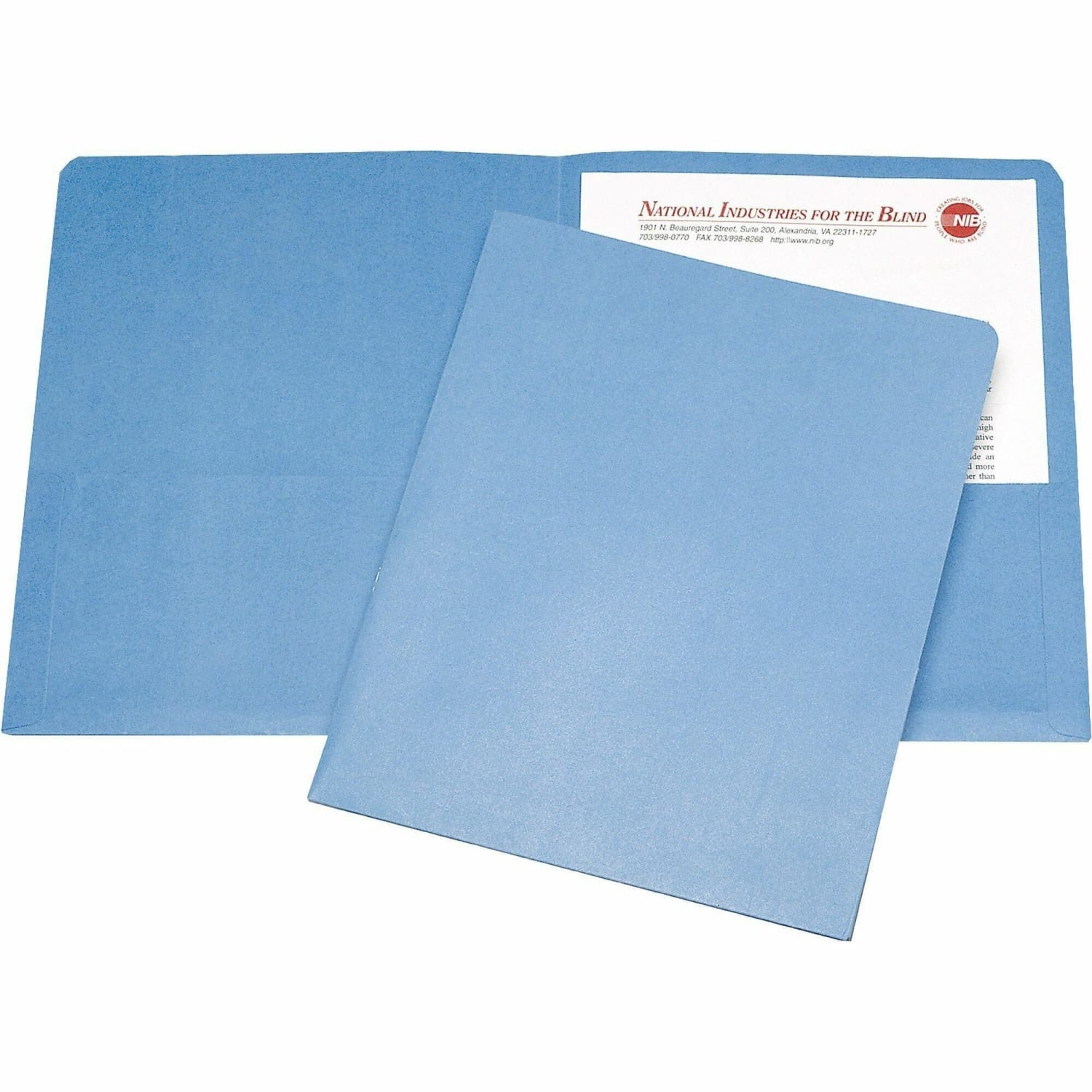 SKILCRAFT Twin Pocket Portfolios, 30% Recycled, Light Blue, Box Of 25 (AbilityOne 7510-00-584-2490) - Image 3