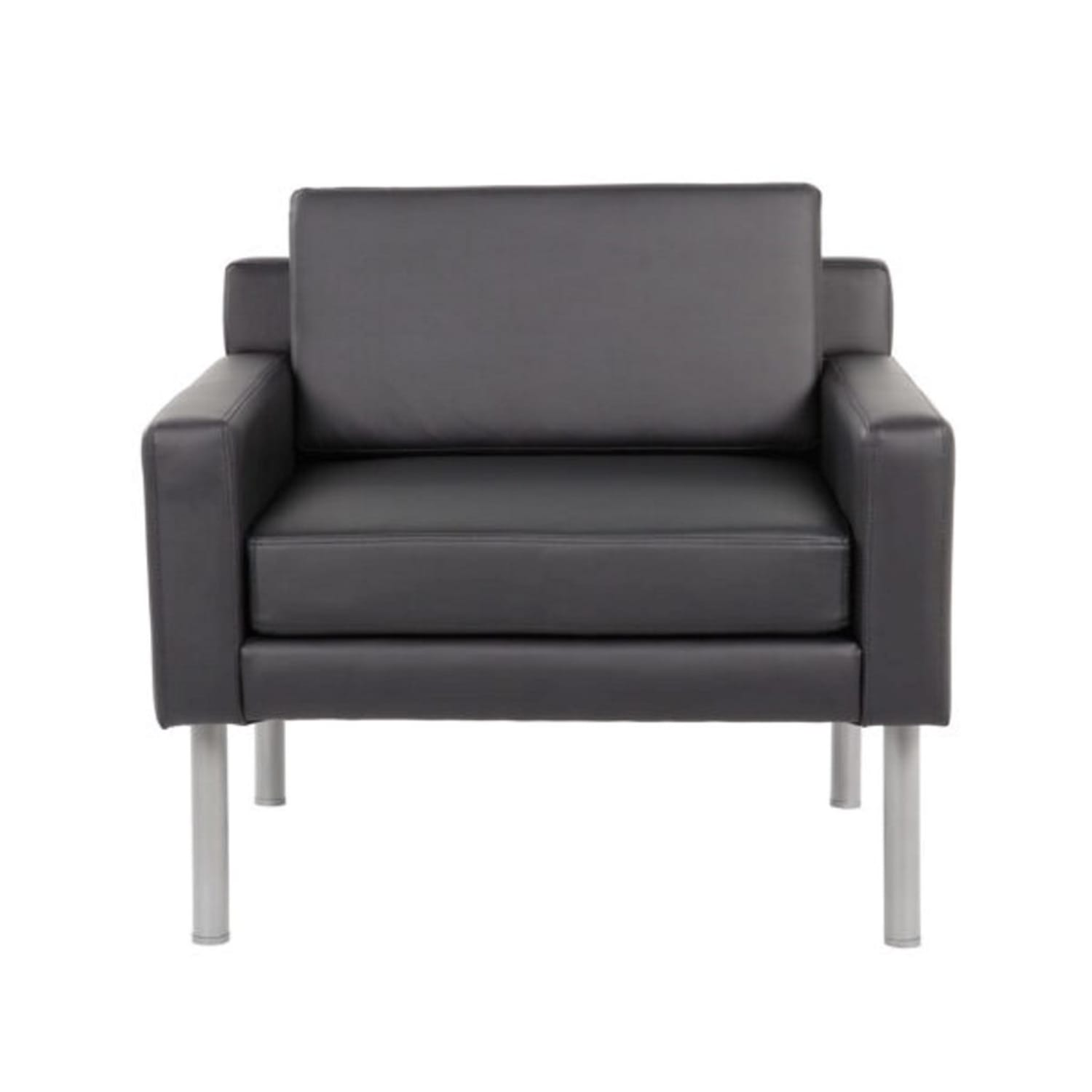 Boss Office Products Antimicrobial Vinyl Lounge Guest Chair, Black - Image 6