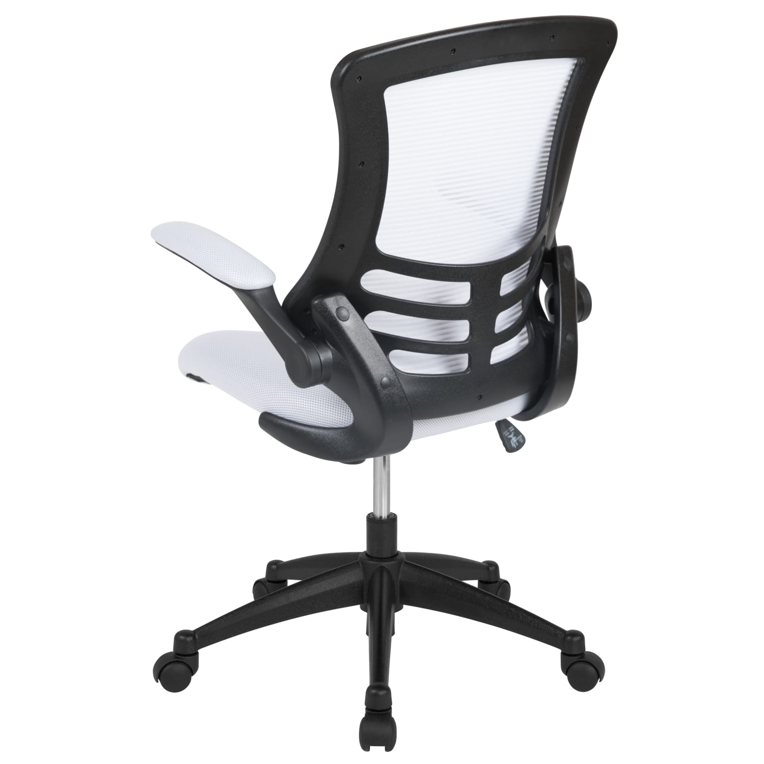 Flash Furniture Mesh MidBack Swivel Task Chair With FlipUp Arms WhiteBlack PopularChairscom Flash Furniture Mesh Mid Back Swivel Task Chair With Flip Up Arms WhiteBlack PopularChairscom