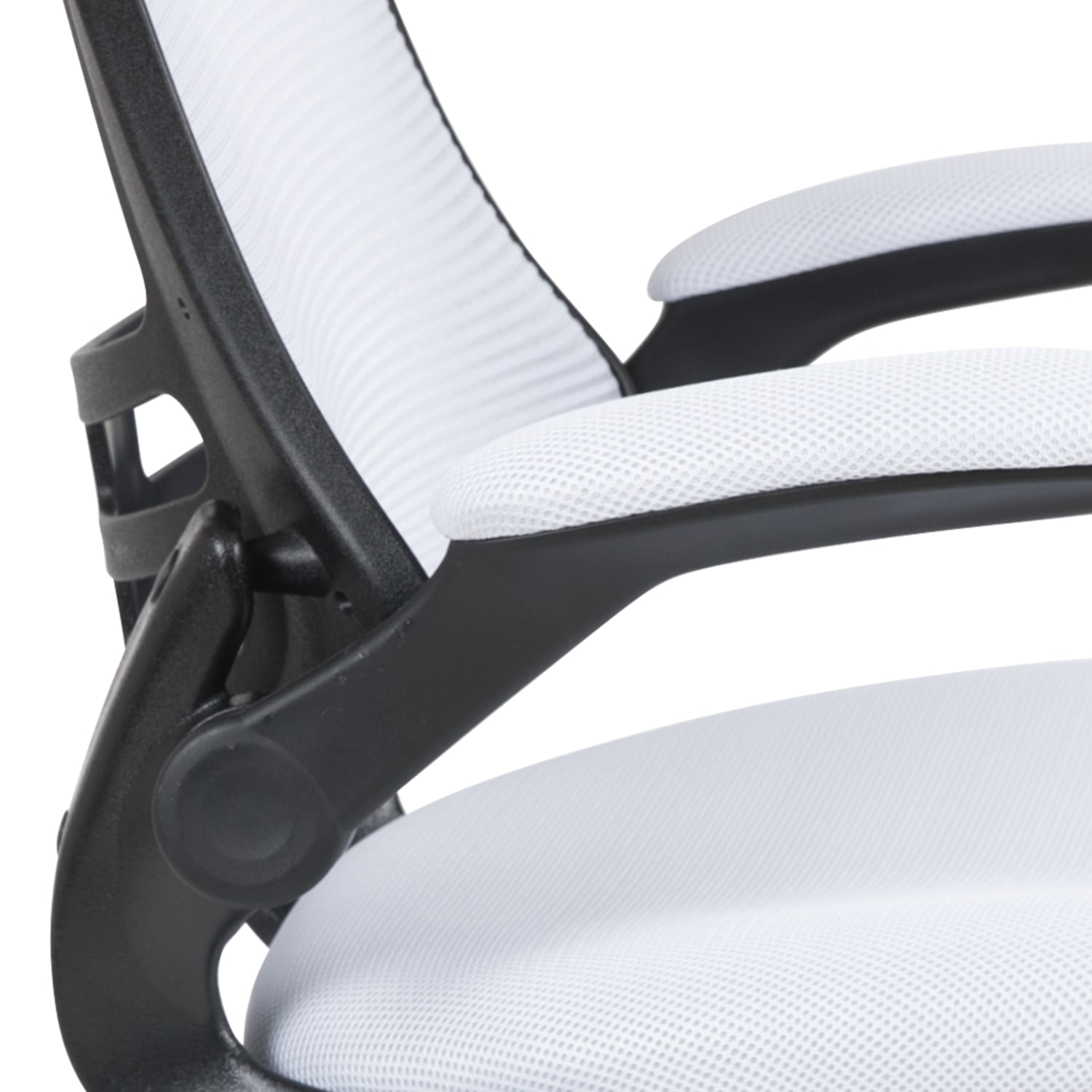 Flash Furniture Mesh MidBack Swivel Task Chair With FlipUp Arms WhiteBlack PopularChairscom Flash Furniture Mesh Mid Back Swivel Task Chair With Flip Up Arms WhiteBlack PopularChairscom