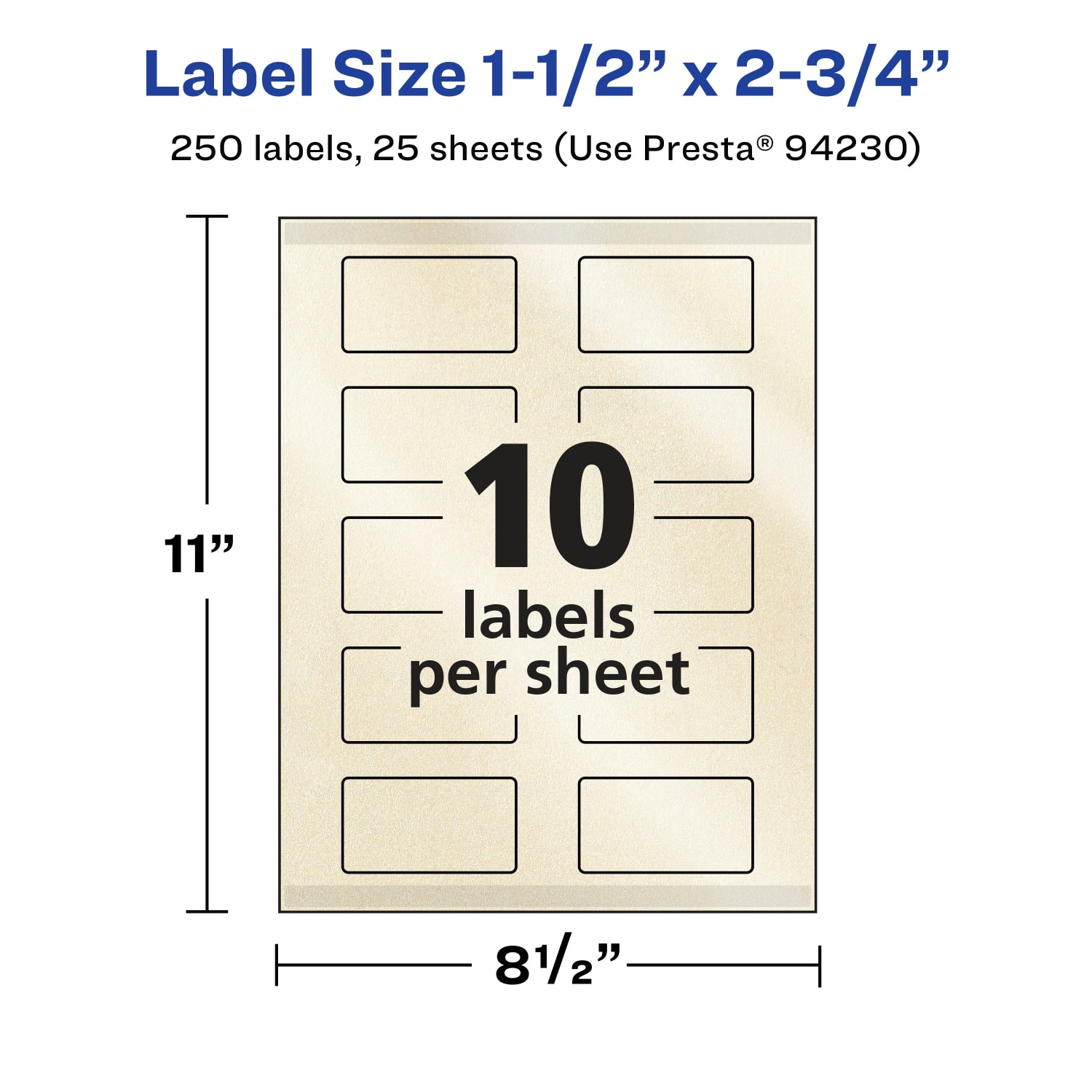 Avery Pearlized Permanent Labels With Sure Feed, 94230-PIP25, Rectangle, 1-1/2in x 2-3/4in, Ivory, Pack Of 250 Labels - Image 6