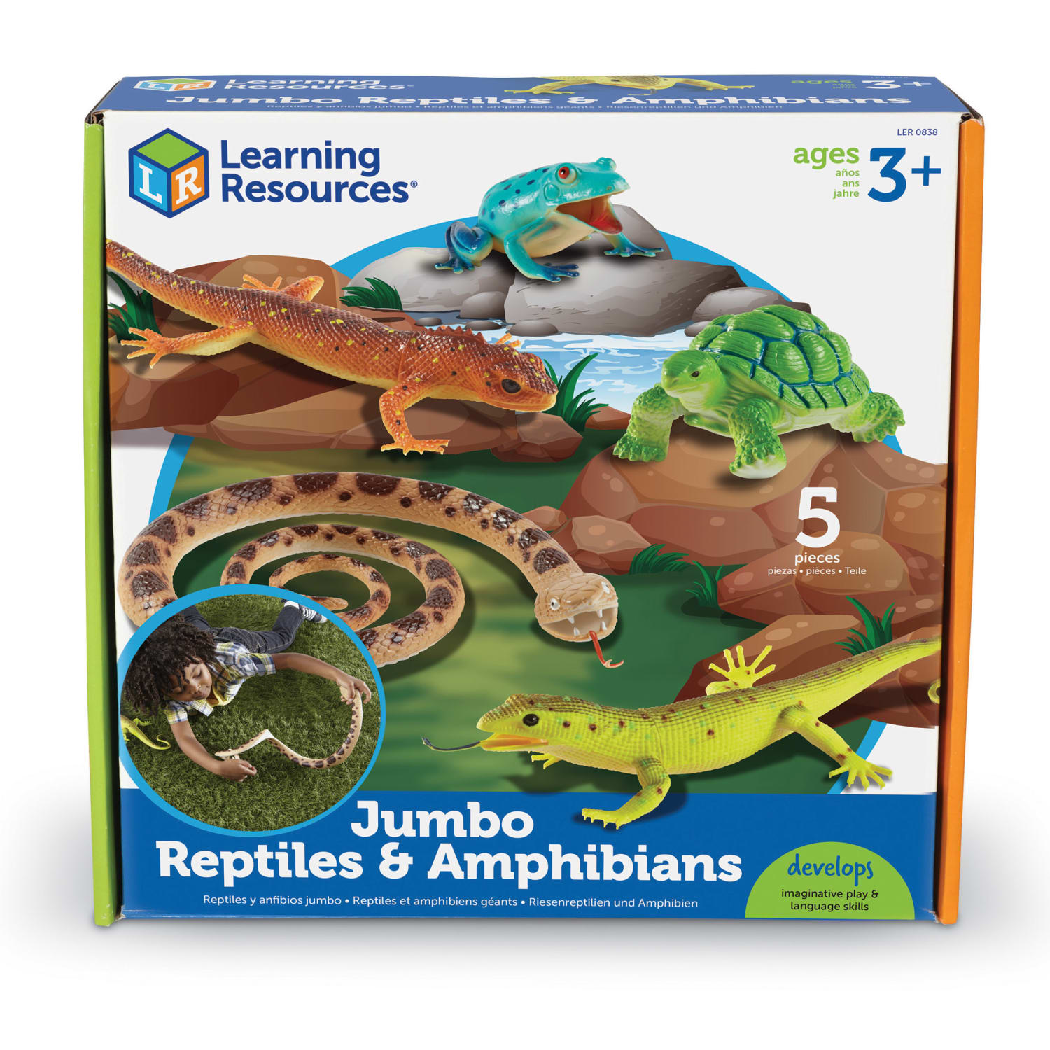Learning Resources Jumbo Reptiles & Amphibians, Set Of 5 - Image 3