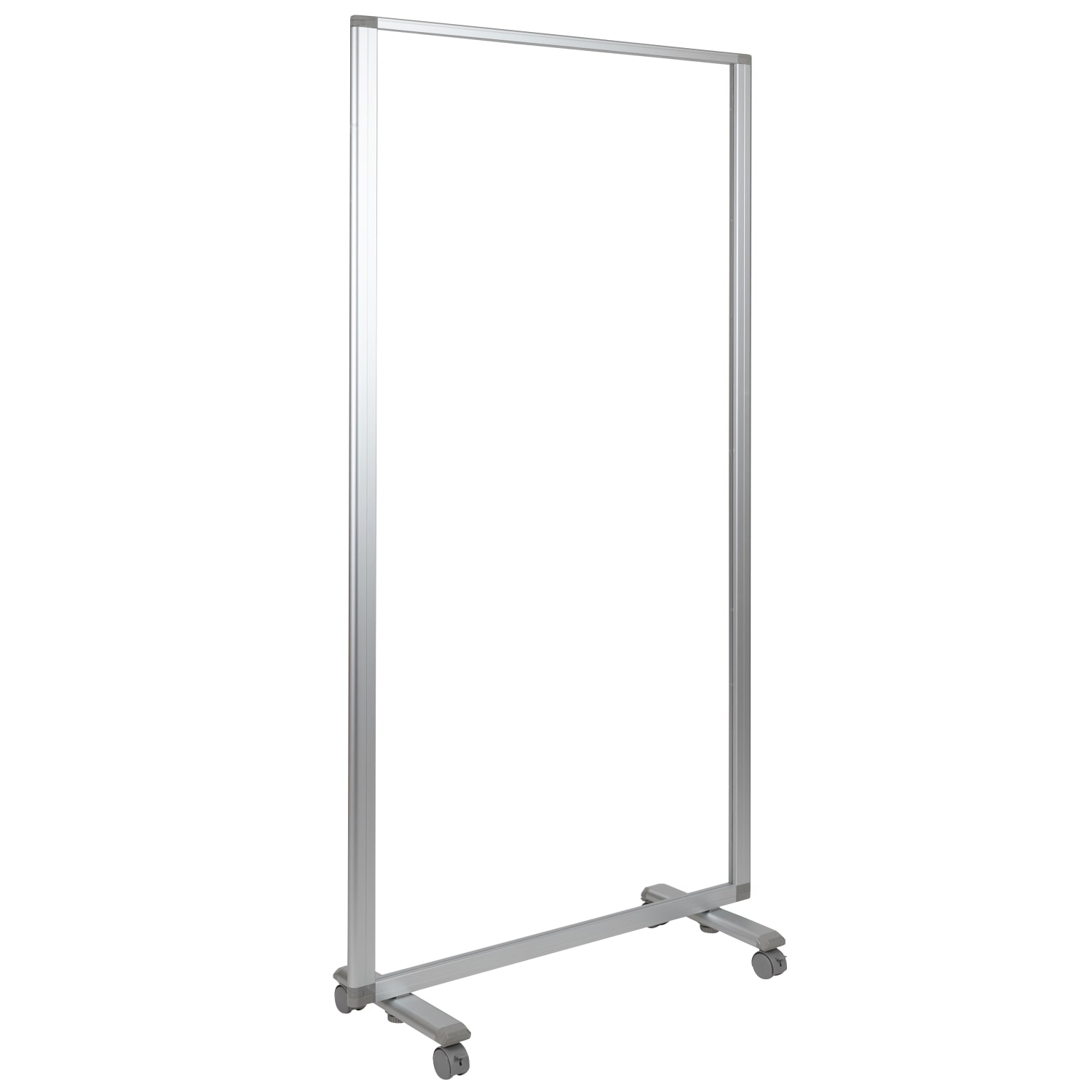 Flash Furniture Transparent Acrylic Mobile Partition With Lockable Casters, 72-3/16inH x 35-1/2inW x 14inD, Clear - Image 3