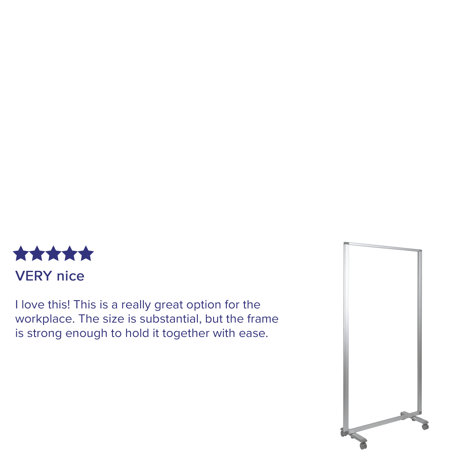Flash Furniture Transparent Acrylic Mobile Partition With Lockable Casters, 72-3/16inH x 35-1/2inW x 14inD, Clear - Image 5