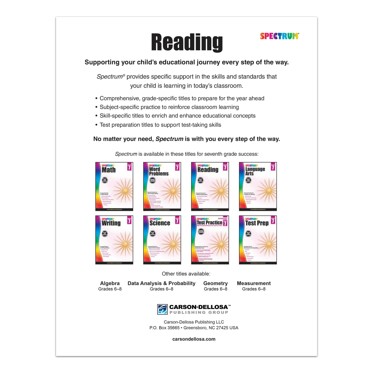 Carson-Dellosa Spectrum Reading Workbook, Grade 7 - Image 4