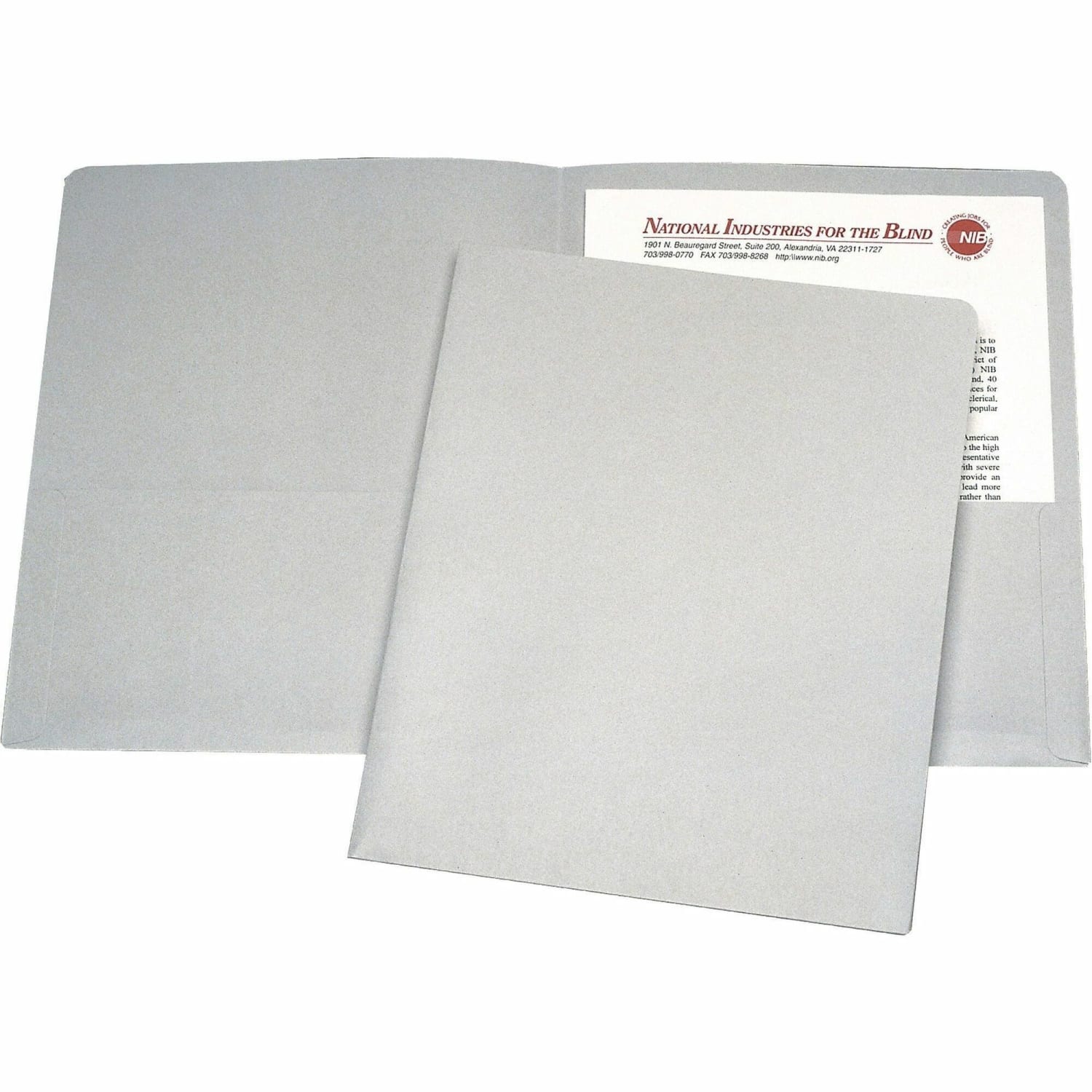 SKILCRAFT Twin Pocket Portfolios, 30% Recycled, Gray, Box Of 25 (AbilityOne 7510-00-584-2491) - Image 3